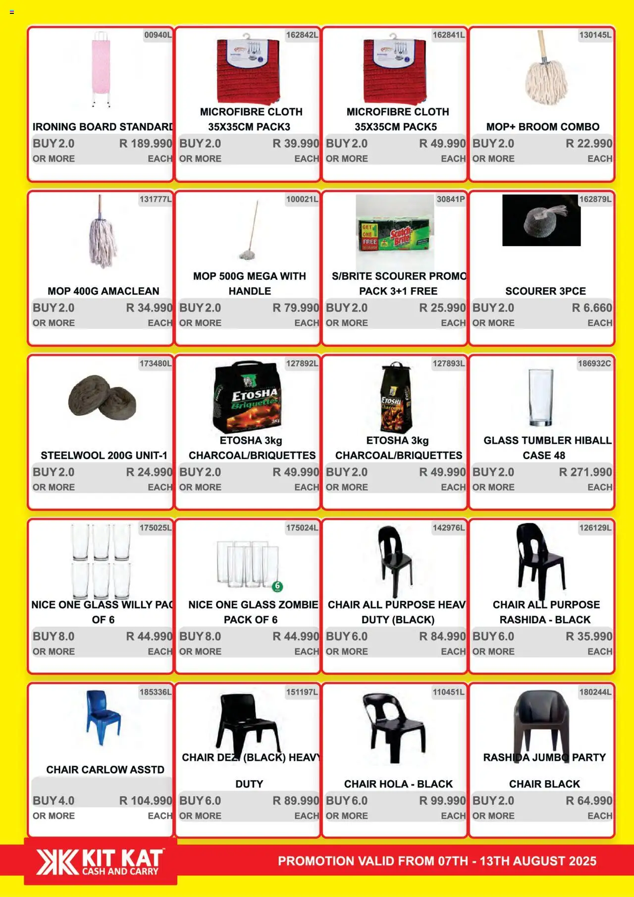 KIT KAT Cash & Carry Weekly Traders Special │ valid from 07.08.2025 | Page: 33 | Products: Case, Chair, Ironing board, Broom