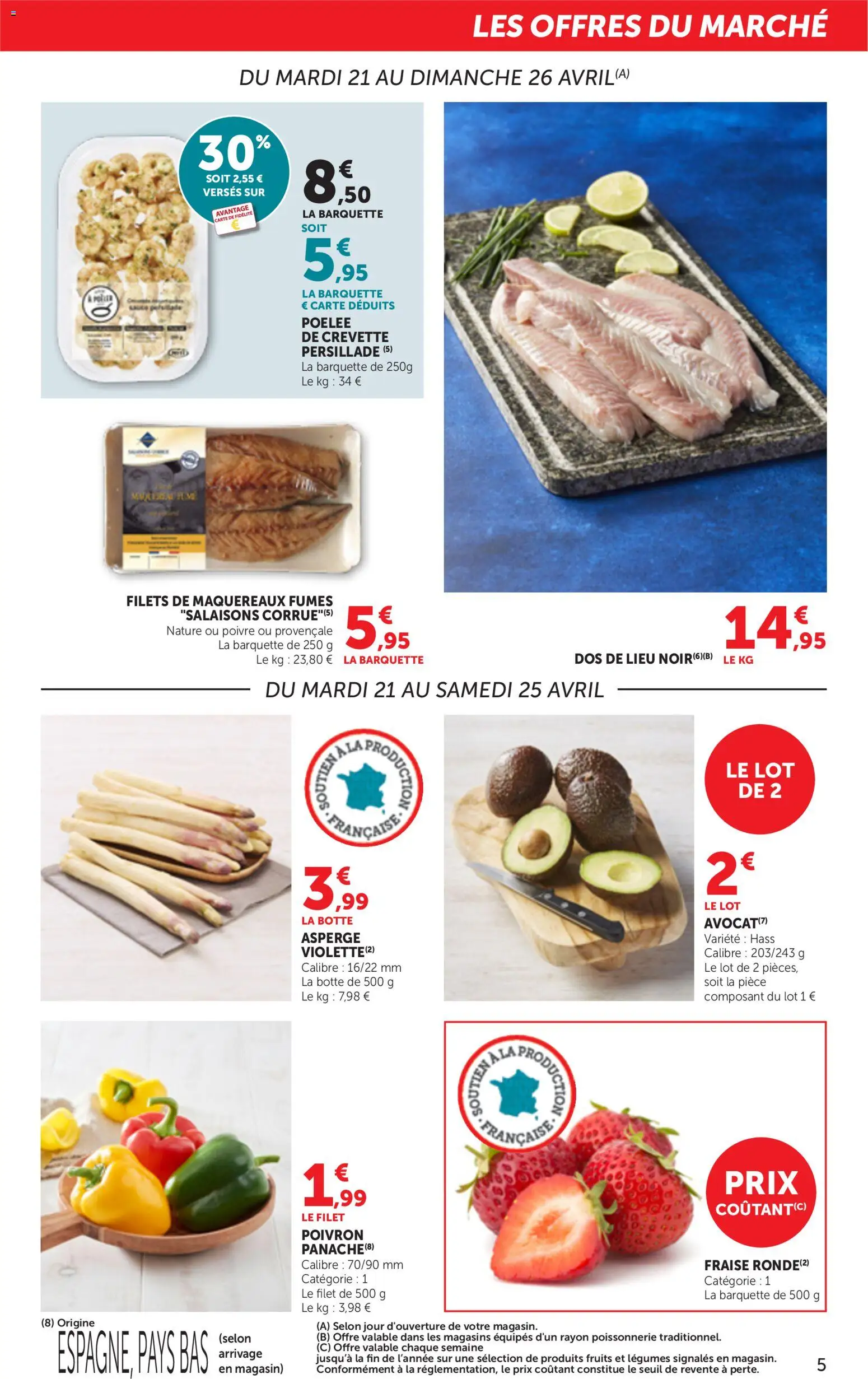 {H1} | Page: 5 | Produits: Fraise, Poivron, Crevette, Poivre