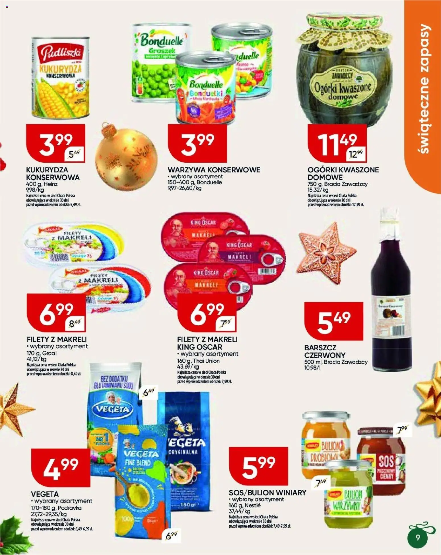 Chata Polska Gazetka od 18.12.2025 | Strona: 29 | Produkty: Barszcz, Groszek, Ogórki, Warzywa