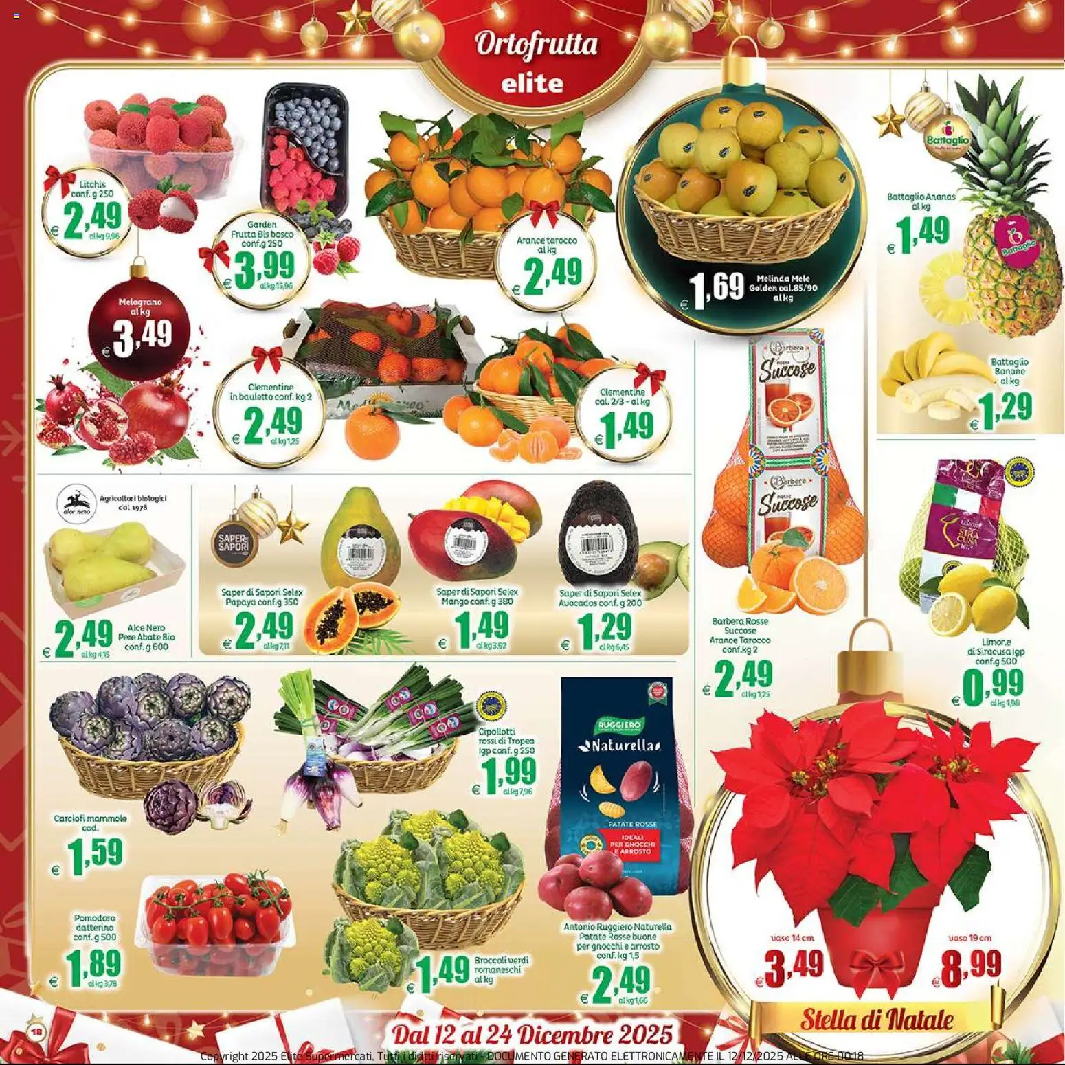 Volantino Elite Supermercati del 12.12.2025 | Pagina: 18 | Prodotti: Arrosto, Banane, Gnocchi, Vaso