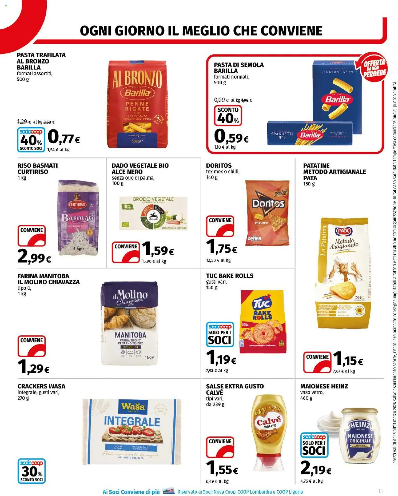 Volantino COOP del 05.03.2026 | Pagina: 15 | Prodotti: Riso Basmati, Pizza, Data, Senape