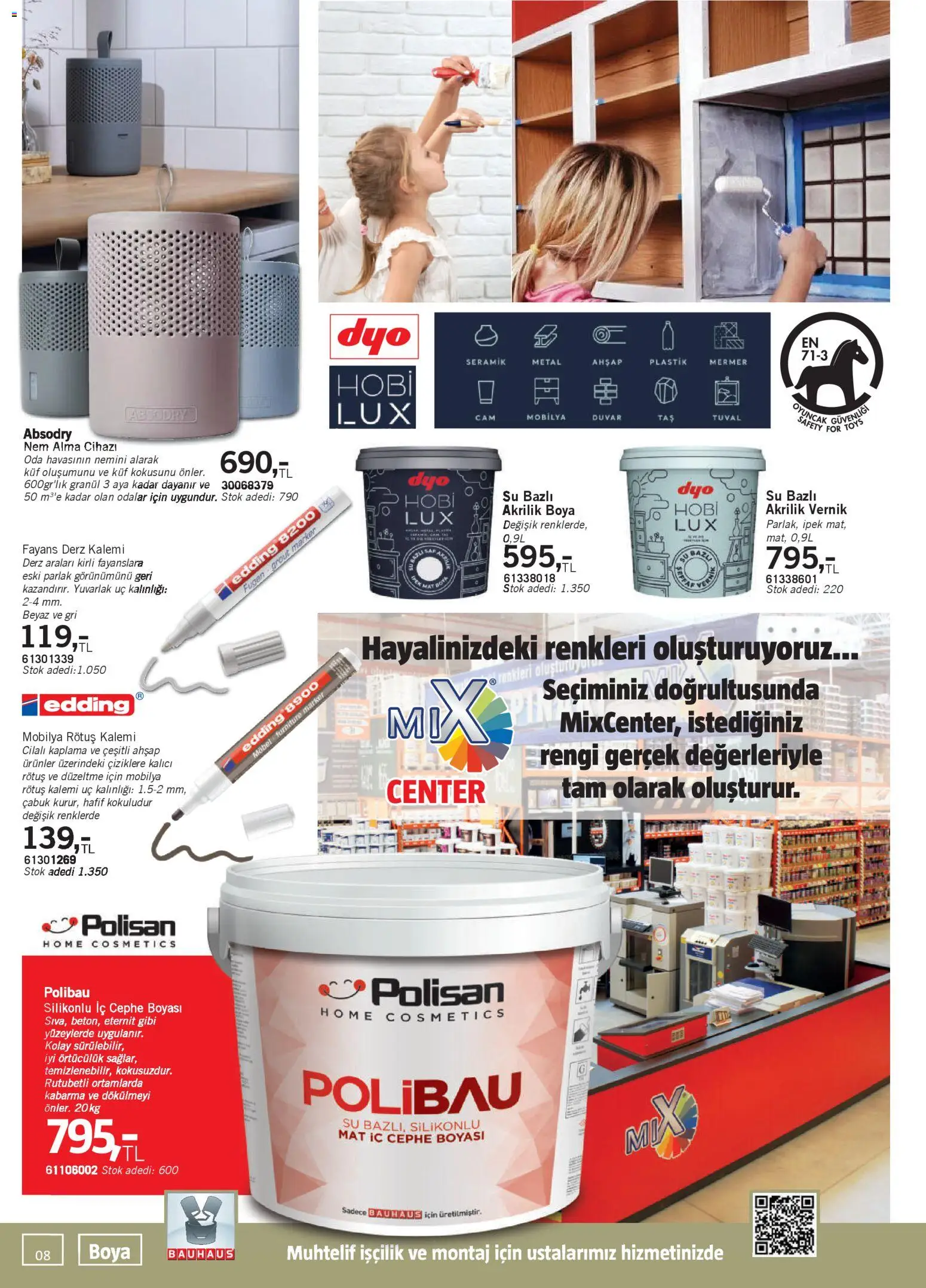 Bauhaus Katalog - 31.01.2026 tarihinden itibaren geçerlidir | Sayfa: 8 | Ürünler: Akrilik boya, Su, Nem alma cihazı