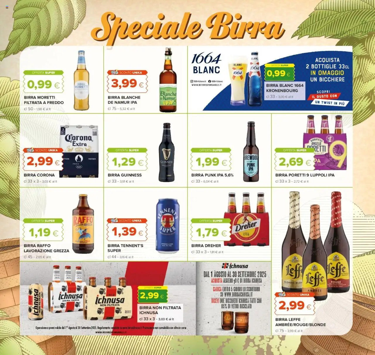 Volantino Oasi del 07.08.2025 | Pagina: 4 | Prodotti: Tennent's, Birra, Birra Moretti