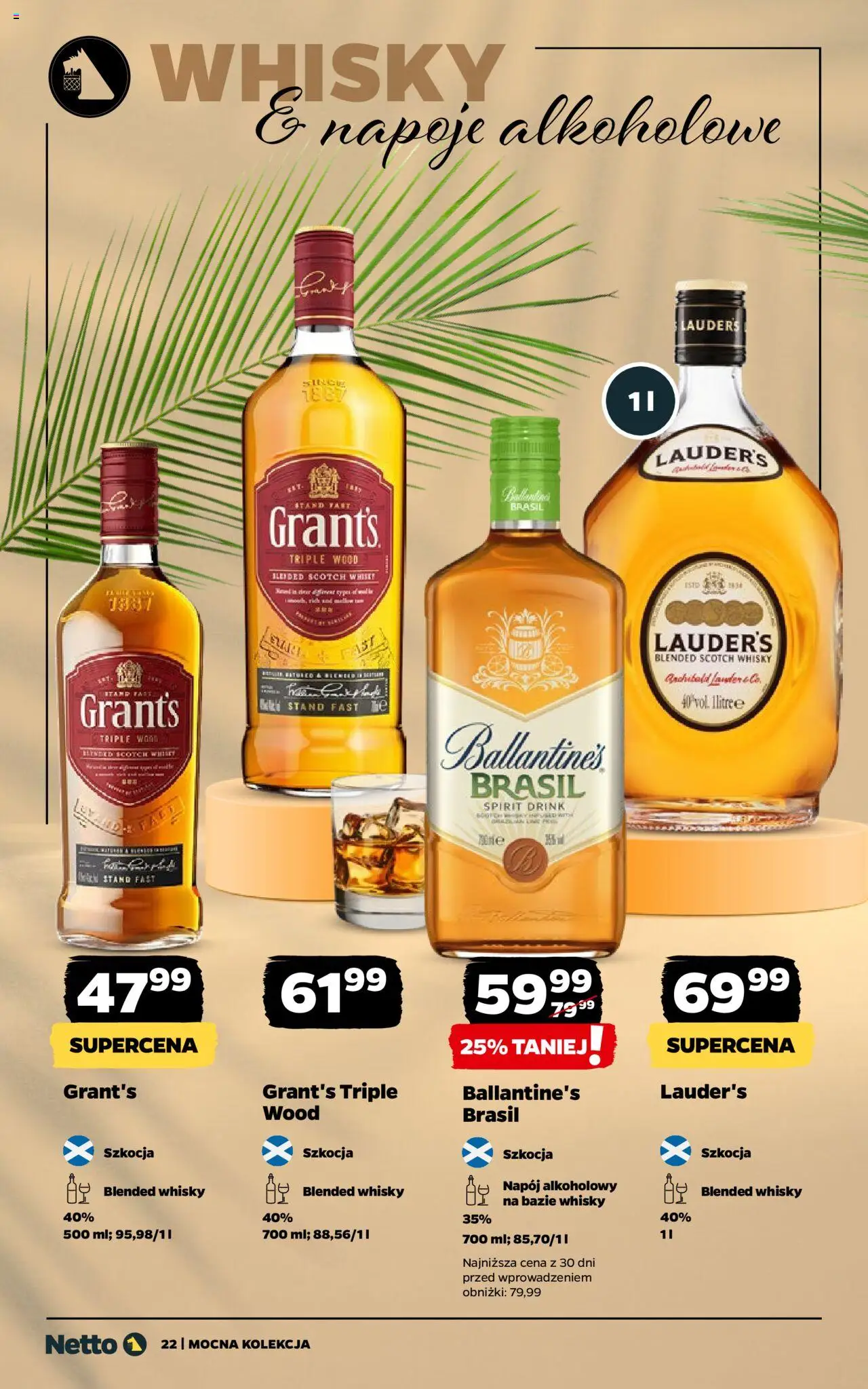 Netto gazetka - Mocna Kolekcja od 18.08.2025 | Strona: 22 | Produkty: Grant's, Napoje, Whisky
