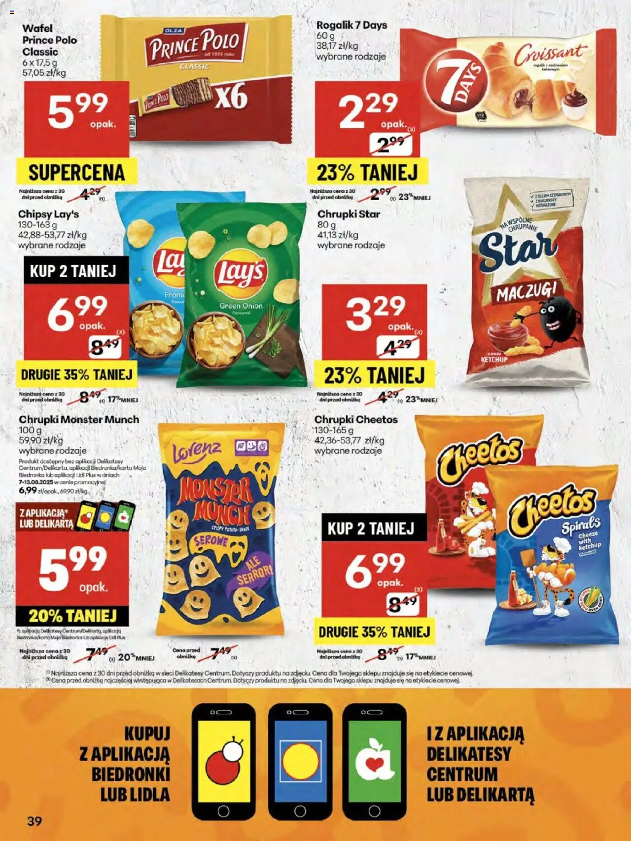 Delikatesy Centrum Gazetka od 07.08.2025 | Strona: 39 | Produkty: Chipsy, Ketchup, Chrupki, Delikatesy