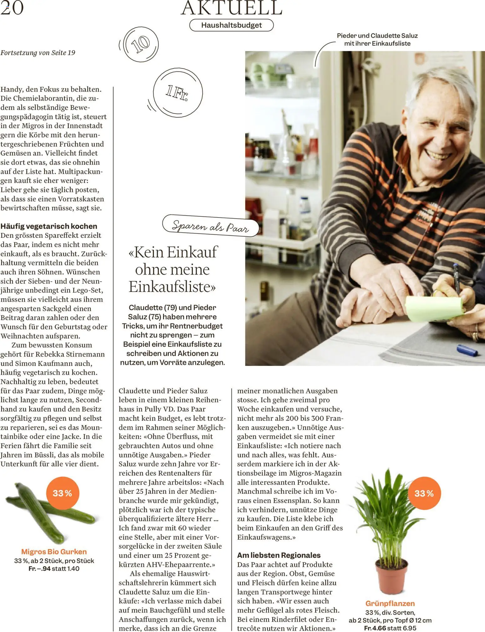 Migros - Magazin – gültig ab 05.01.2026 | Seite: 20 | Produkte: Gemüse, Gurken
