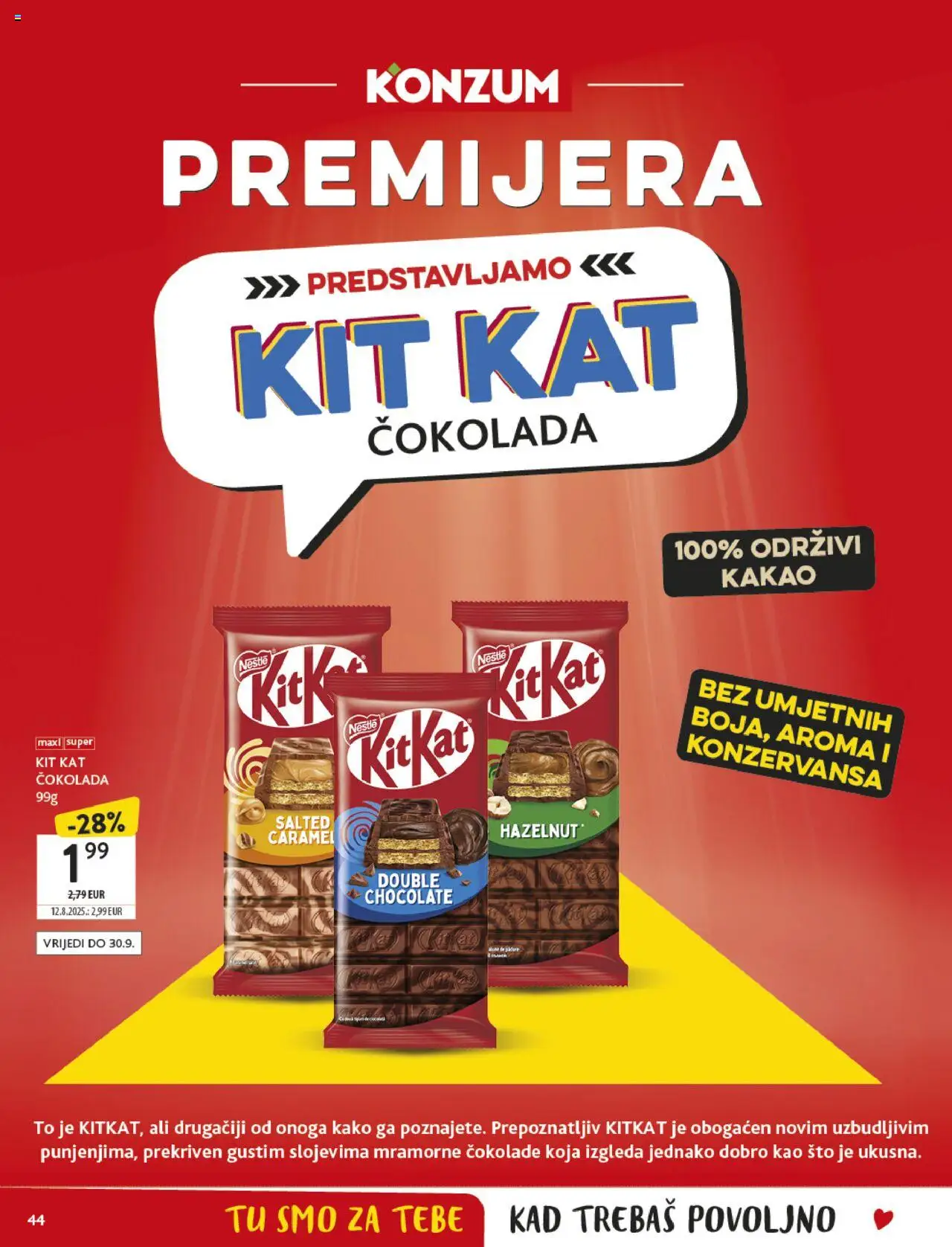 Konzum HR akciós ujság - amely érvényes a következő dátumtól: 17.09.2025 | Oldal: 44
