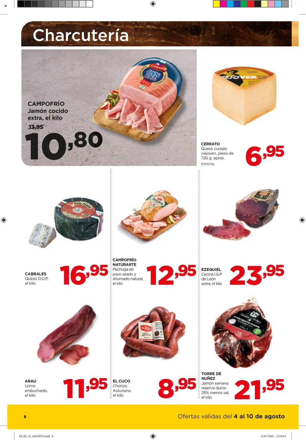 Alimerka folleto Castilla y León │ válido desde el 04.08.2025 | Página: 8 | Productos: Jamón serrano, Queso, Jamón, Jamón cocido