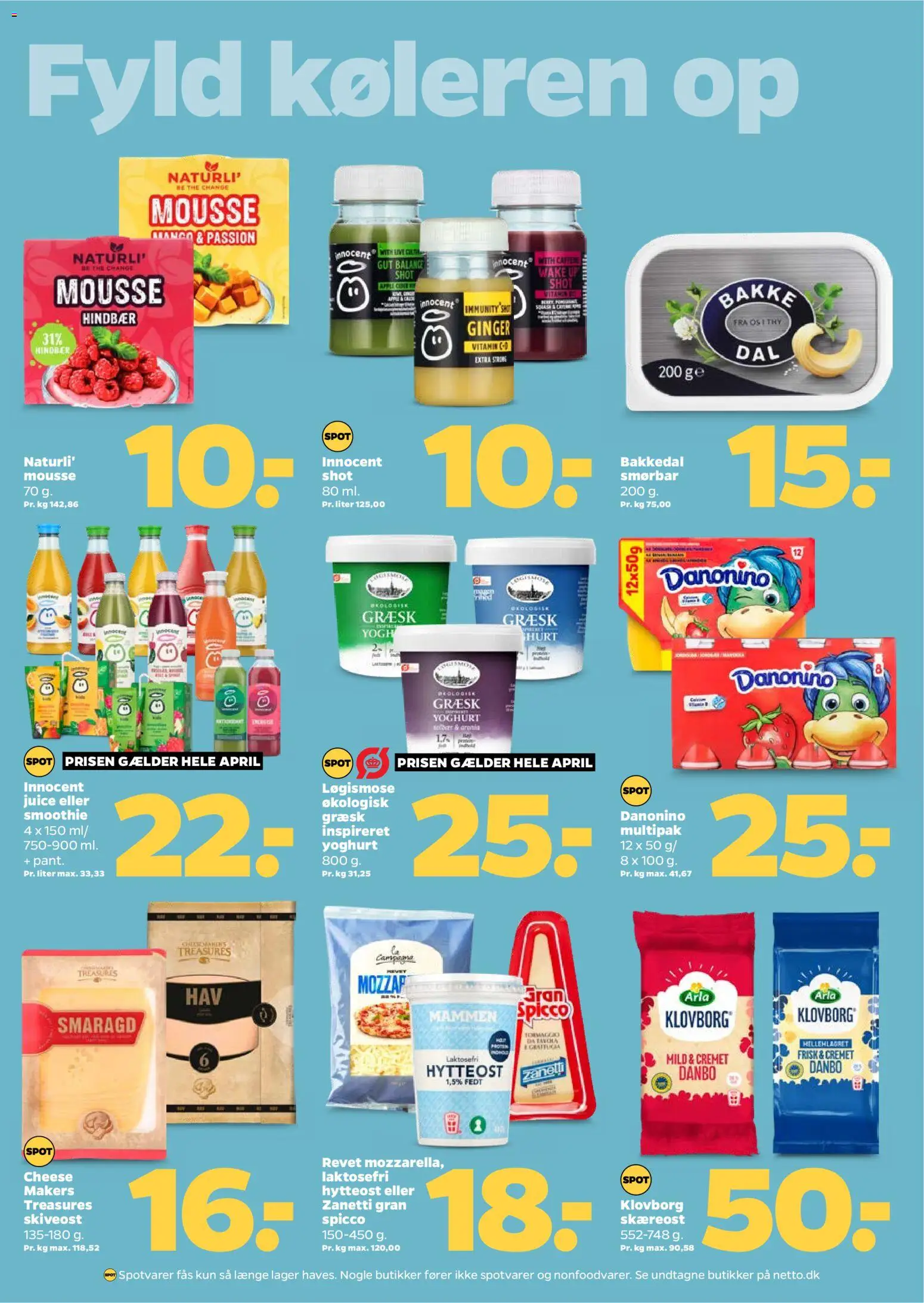 Netto tilbudsavis – gyldig fra 18.04.2026 | Side: 15 | Produkter: Yoghurt, Juice, Hytteost, Hindbær