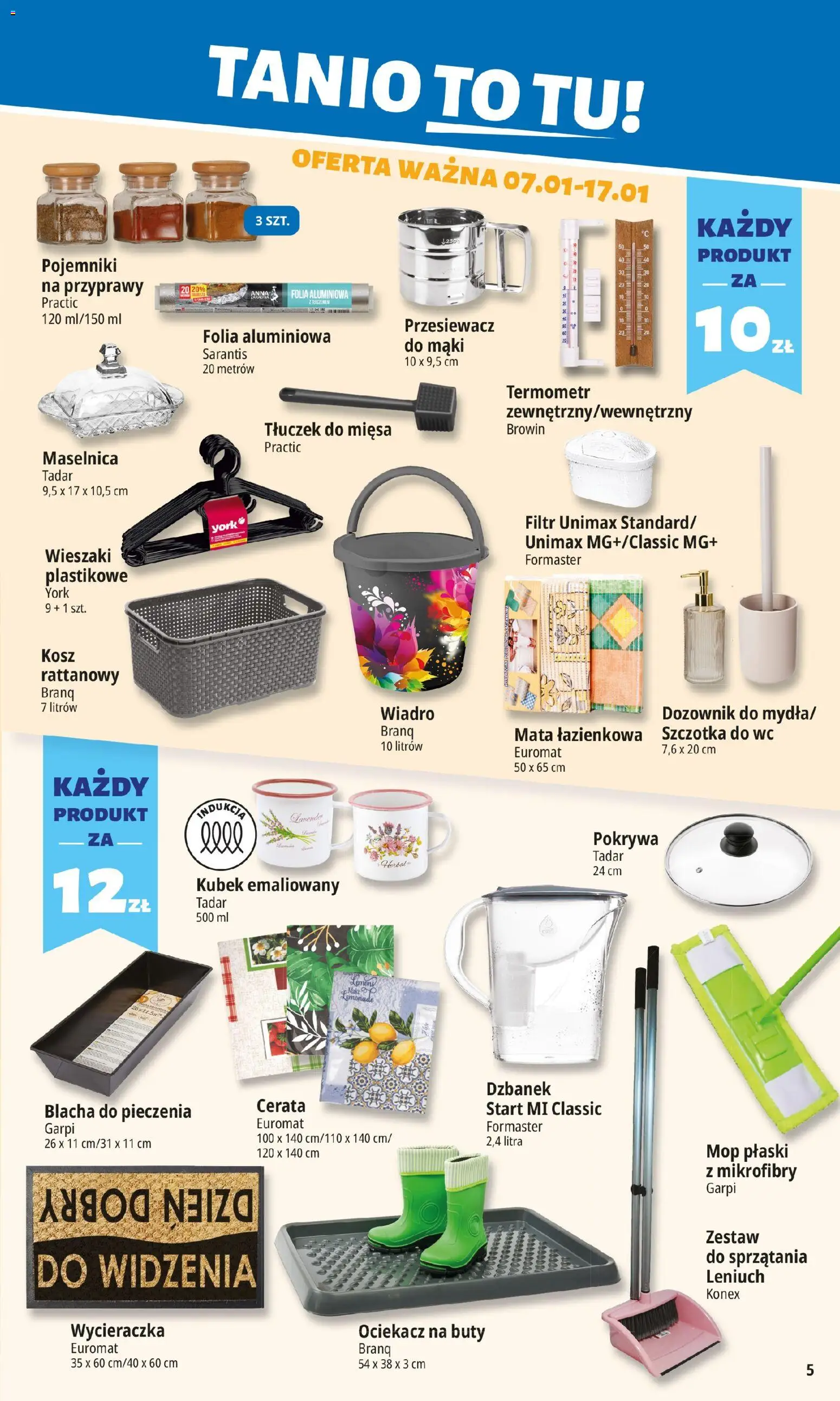 E.Leclerc Gazetka od 07.01.2026 | Strona: 5 | Produkty: Dzbanek, Termometr, Wieszaki, Przyprawy
