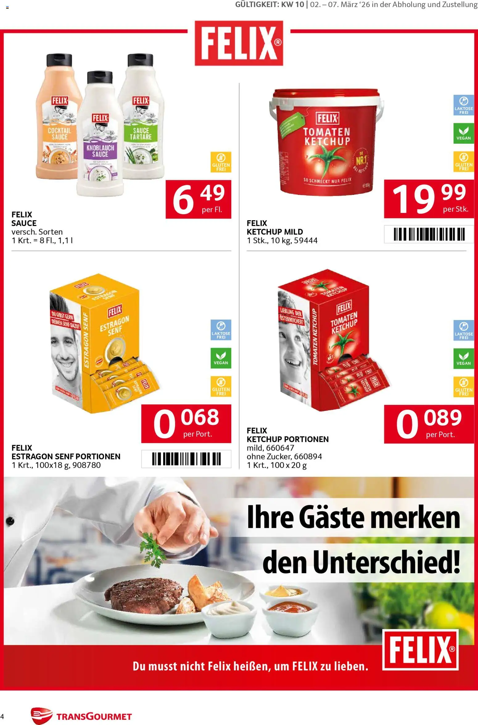 Transgourmet Markenfestwoche gültig ab 02.03.2026 | Seite: 4 | Produkte: Ketchup, Knoblauch, Tomaten