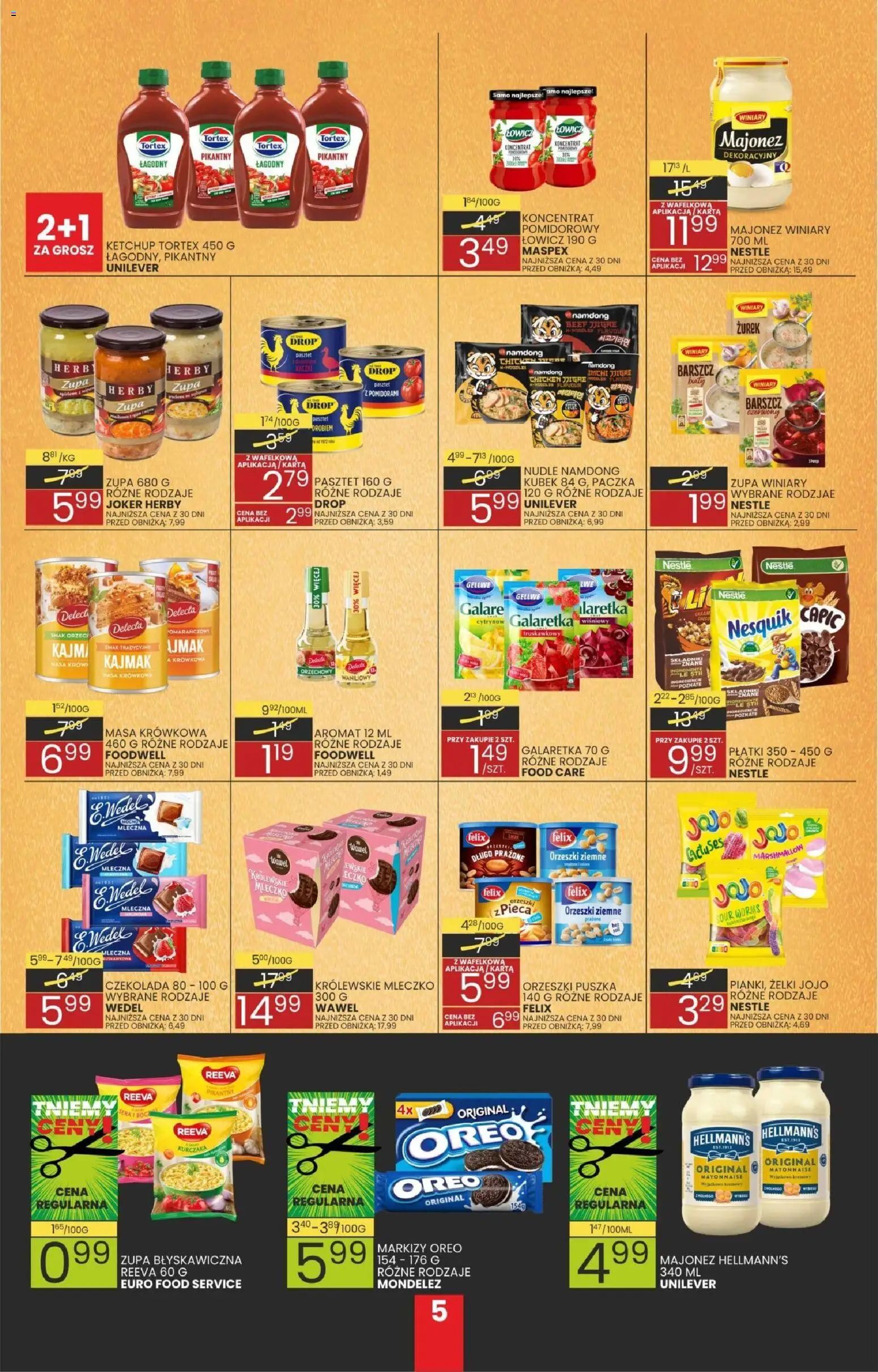Wafelek Gazetka od 10.11.2025 | Strona: 5 | Produkty: Barszcz, Galaretka, Majonez winiary, Zupa