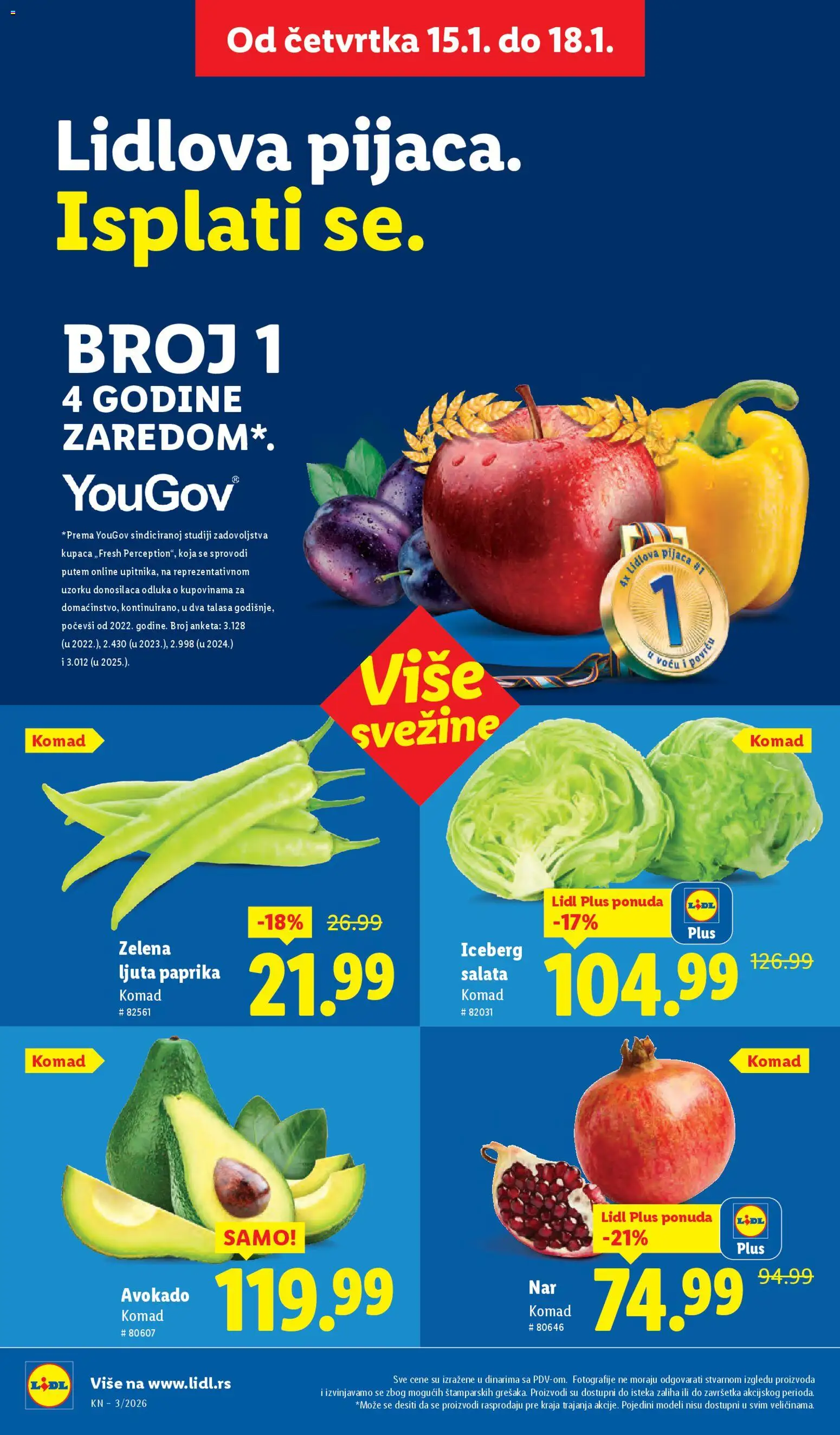 Lidl katalog - važi od 15.01.2026 | Strana: 14 | Proizvode: Salata, Iceberg salata, Paprika, Avokado