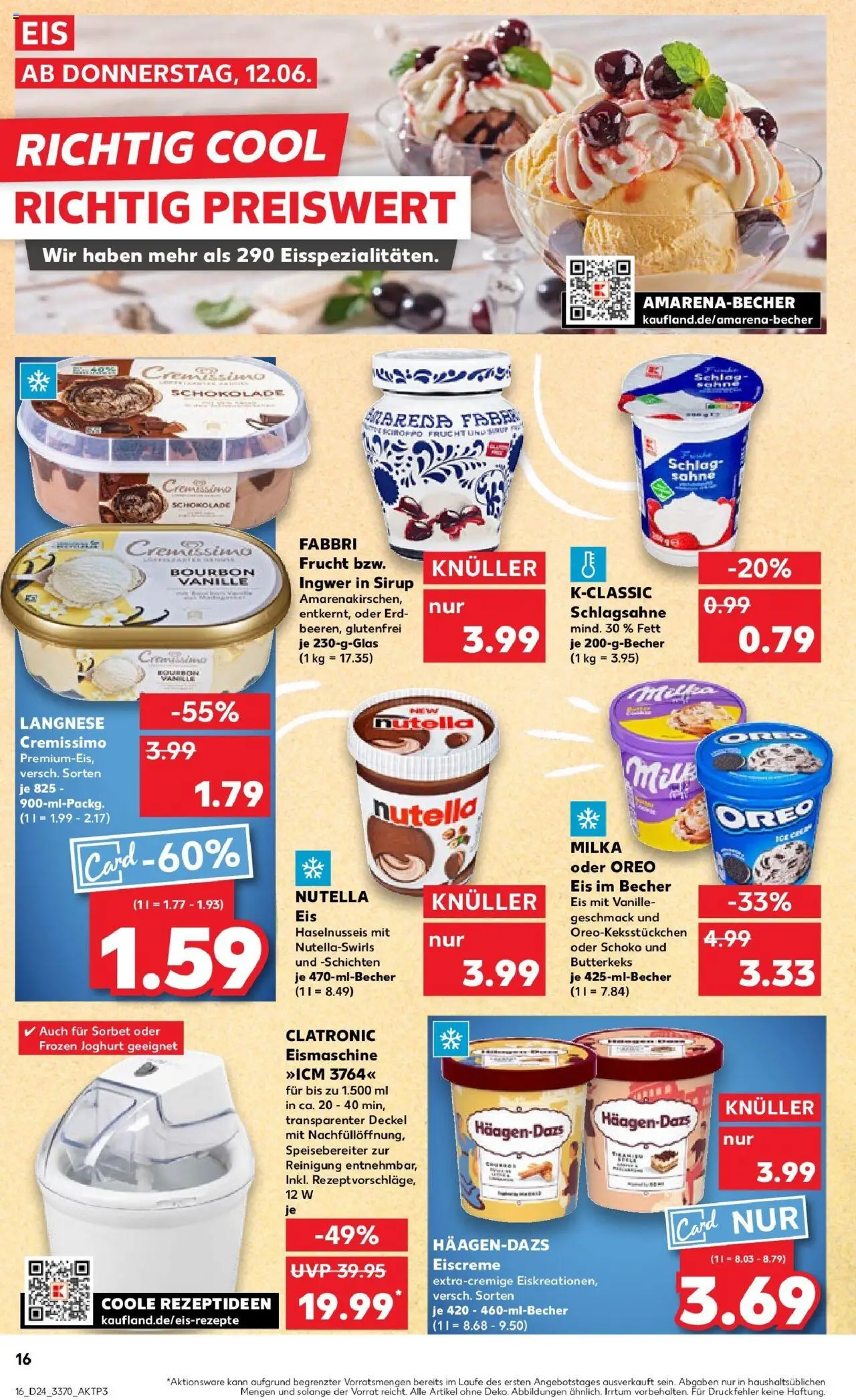 Kaufland prospekt Arnstadt	 - gültig ab dem 16.06.2025 | Seite: 31 | Produkte: Langnese, Schlagsahne, Nutella, Sahne