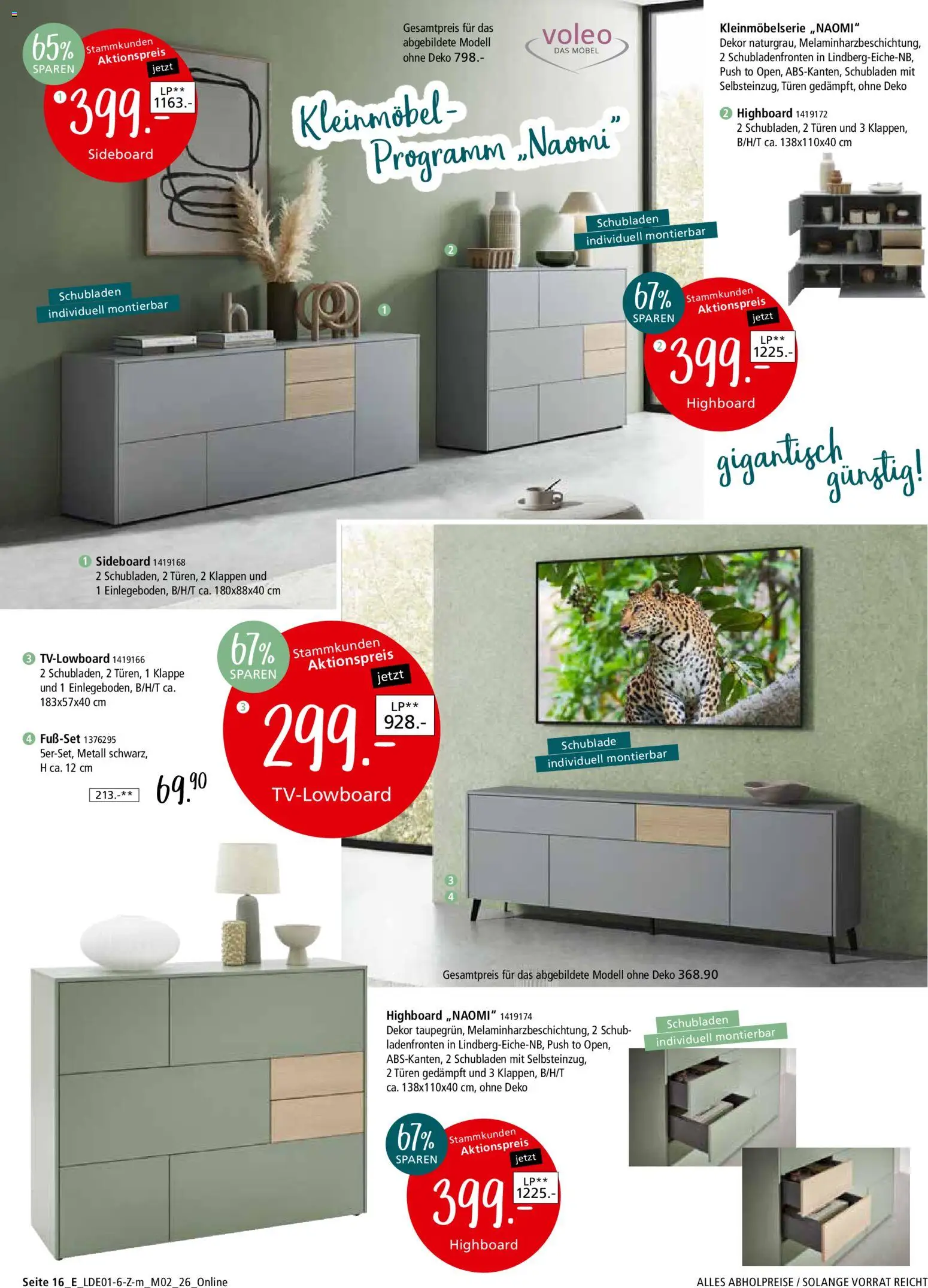 Zurbrüggen Z2 unschlagbar günstig – gültig ab 27.01.2026 | Seite: 30 | Produkte: Sideboard, HIghboard
