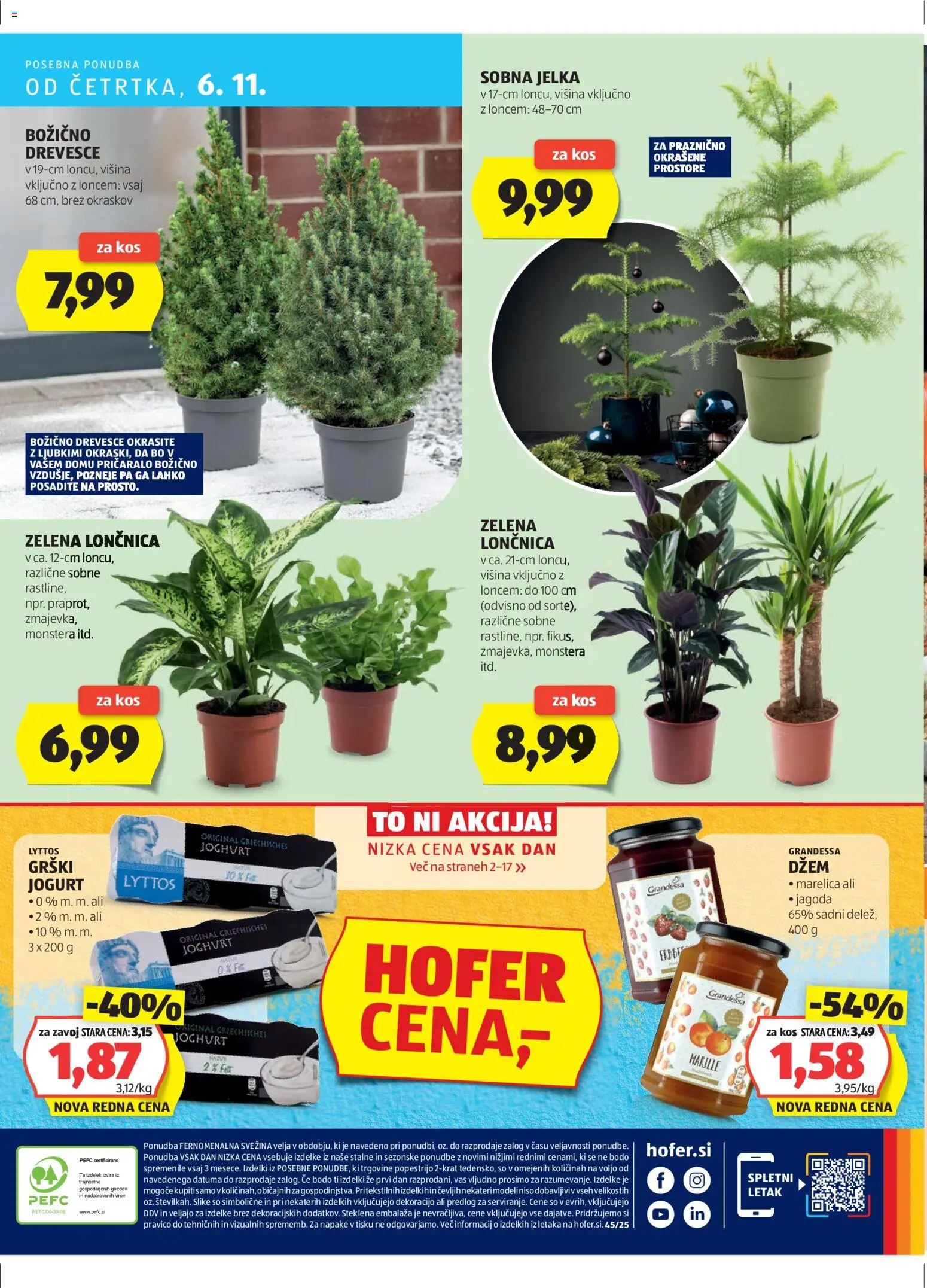 Novi Hofer katalog ponudbe – veljaven od 30.10.2025 | Stran: 40 | Izdelki: Grški jogurt, Kos, Jogurt, Zelena