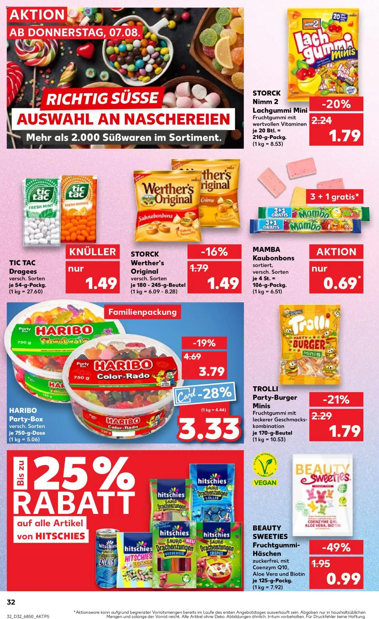 Kaufland prospekt Speyer	 - gültig ab dem 07.08.2025 | Seite: 32 | Produkte: Haribo, Burger, Creme