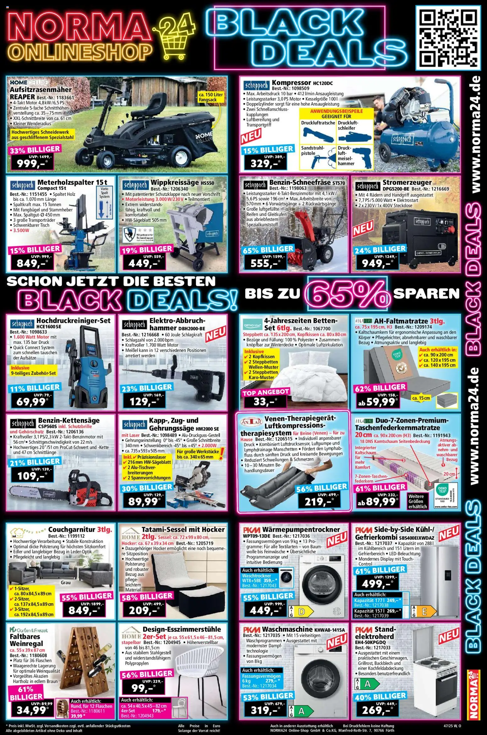 Norma - Black Friday – gültig ab 17.11.2025 | Seite: 19 | Produkte: Top, Hocker, Tisch, Waschmaschine