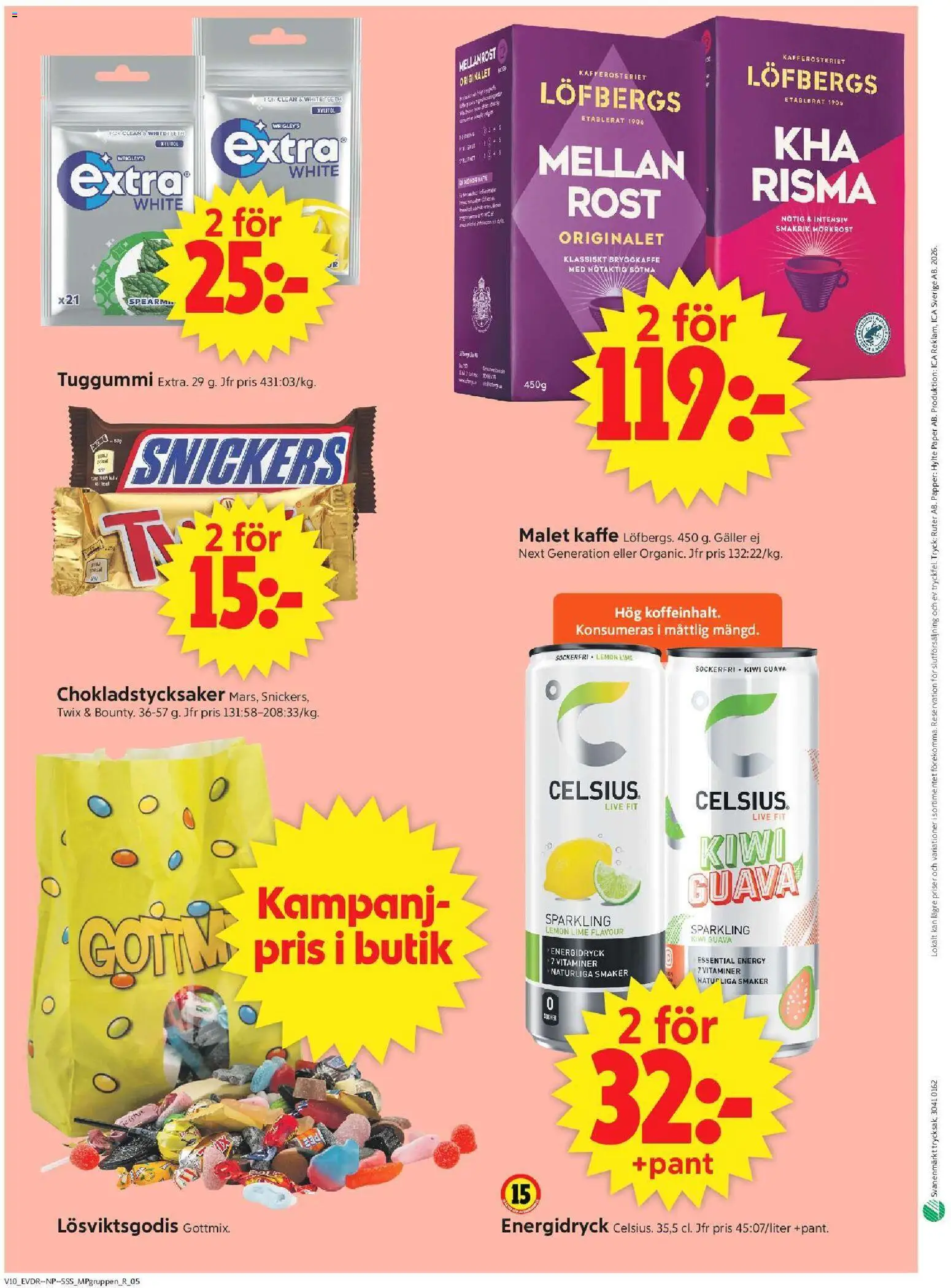 ICA Supermarket reklamblad aktuell från 02.03.2026 | Sida: 14 | Produkter: Galler, Energidryck, Kiwi, Lime