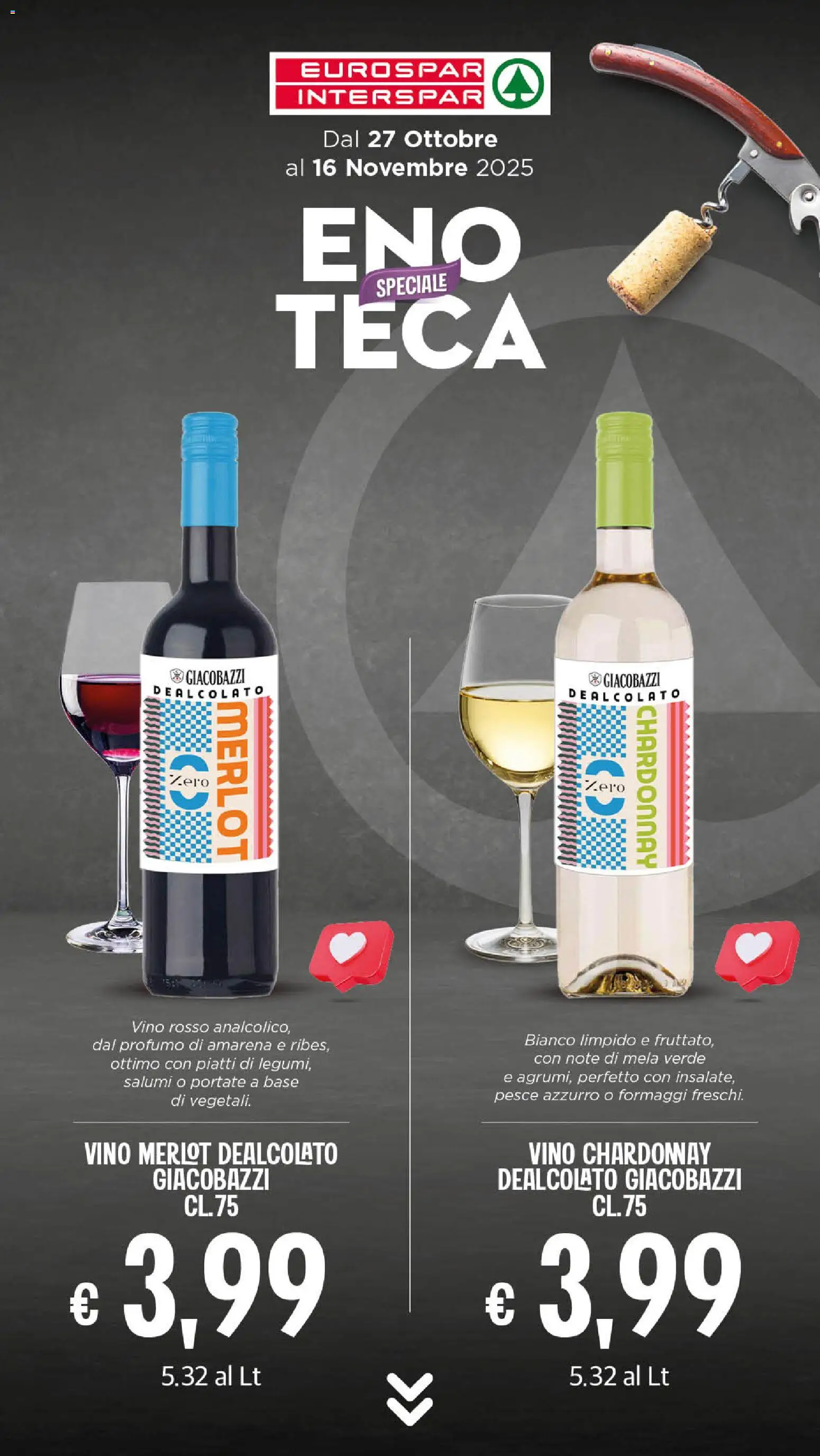 Volantino Eurospar del 27.10.2025 | Pagina: 6 | Prodotti: Vino, Amarena, Vino rosso, Profumo