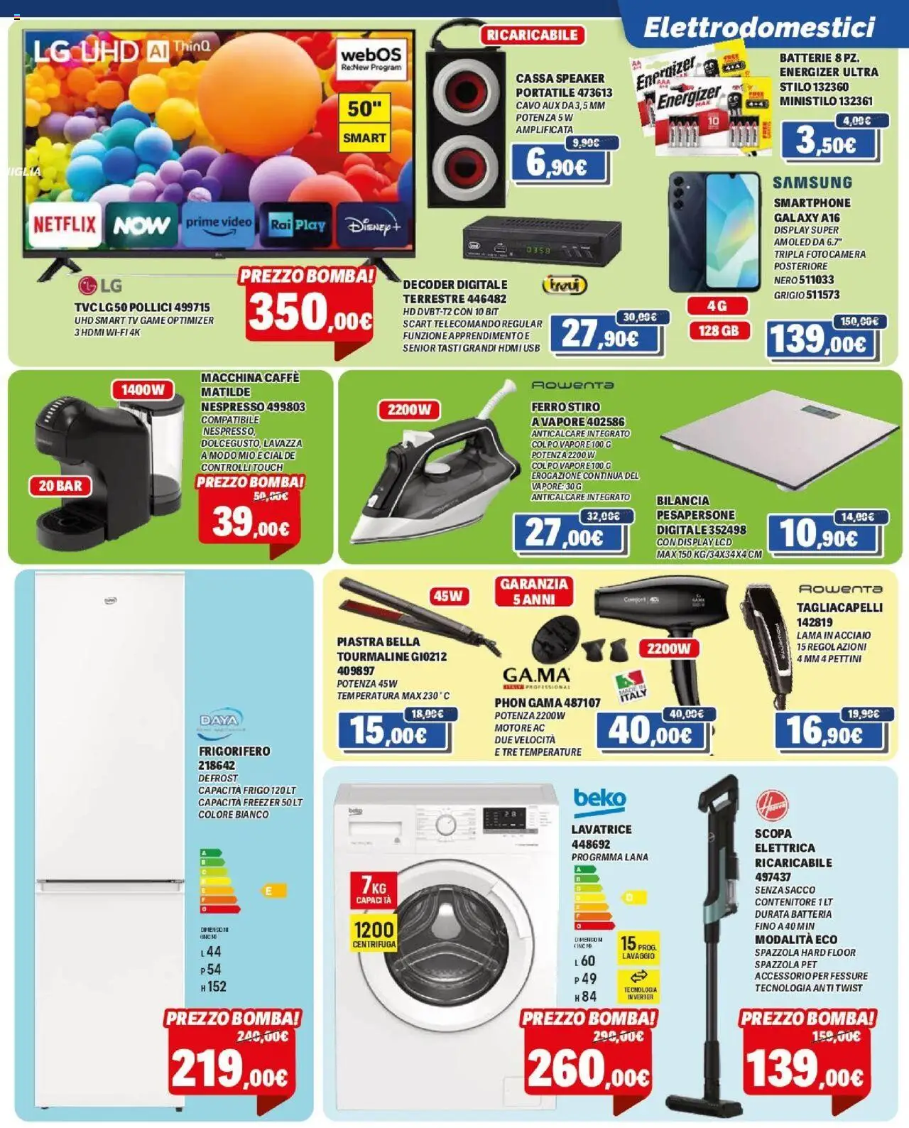 Volantino Orizzonte del 11.09.2025 | Pagina: 9 | Prodotti: Spazzola, smart TV, Freezer, Contenitore