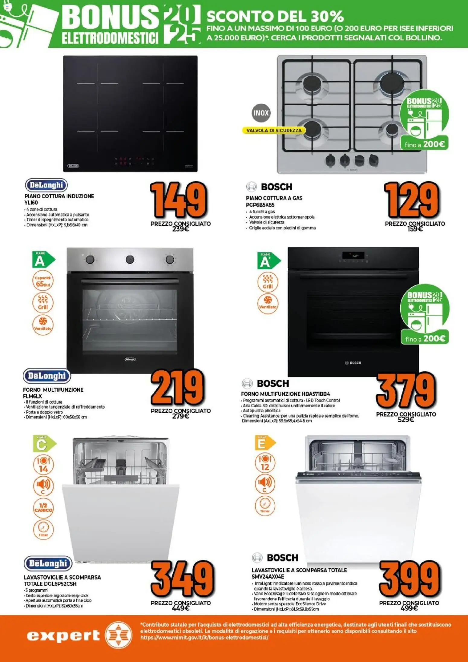Volantino Expert del 24.11.2025 | Pagina: 21 | Prodotti: Piano cottura, Lavastoviglie, Forno, Piano cottura induzione
