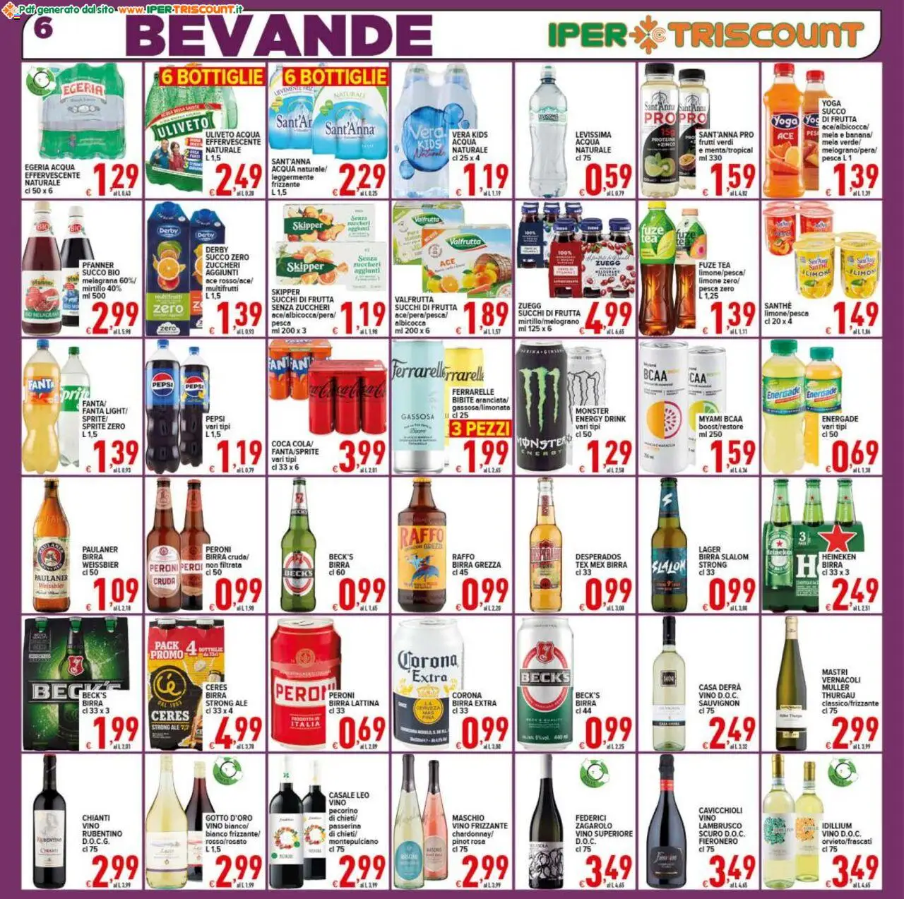 Volantino Ipertriscount del 17.09.2025 | Pagina: 6 | Prodotti: Frutta, Limone, Vino, Ceres