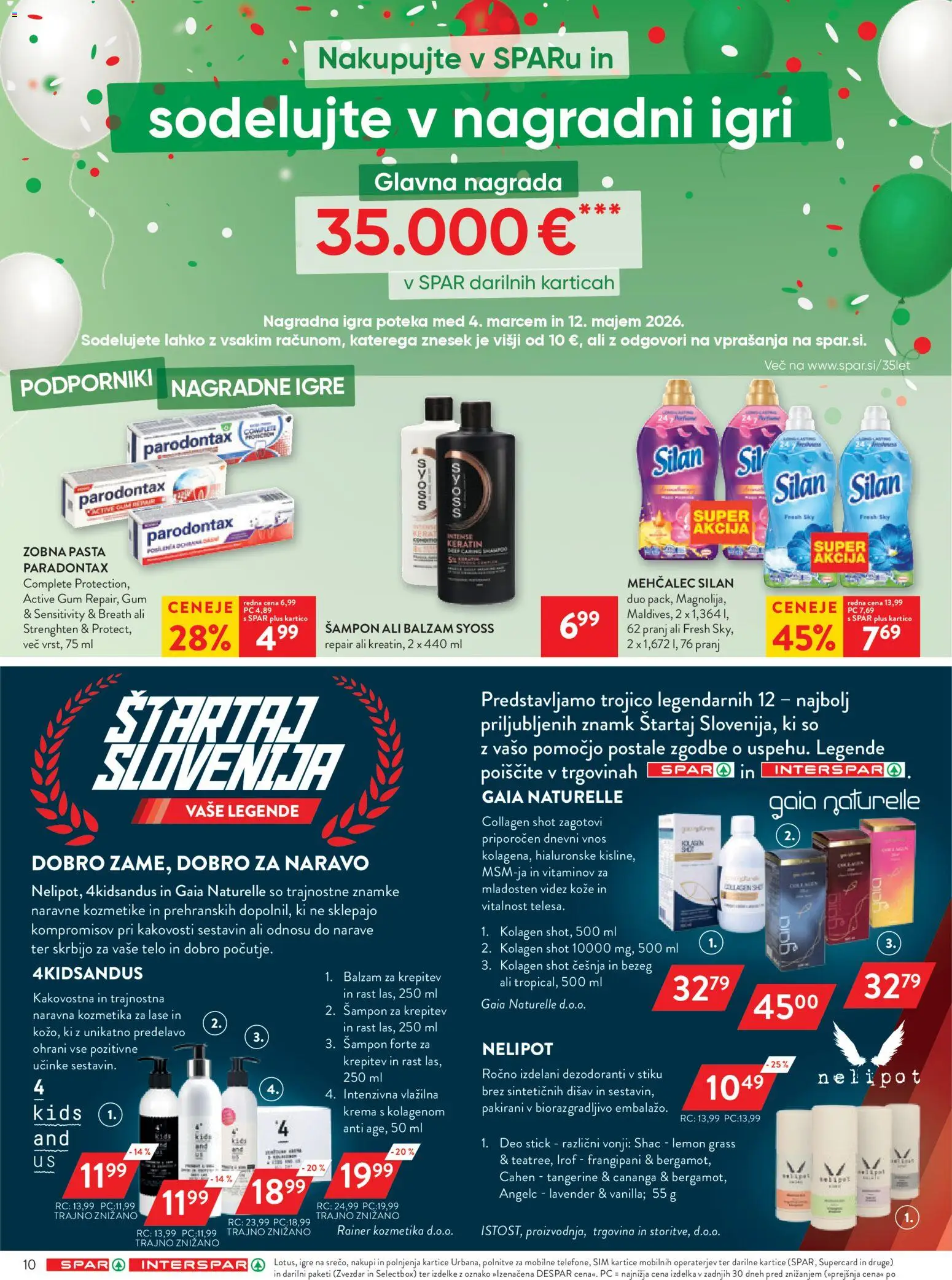 Novi Spar katalog ponudbe – veljaven od 29.04.2026 | Stran: 10 | Izdelki: Naravna kozmetika, Igra, Sampon, Krema
