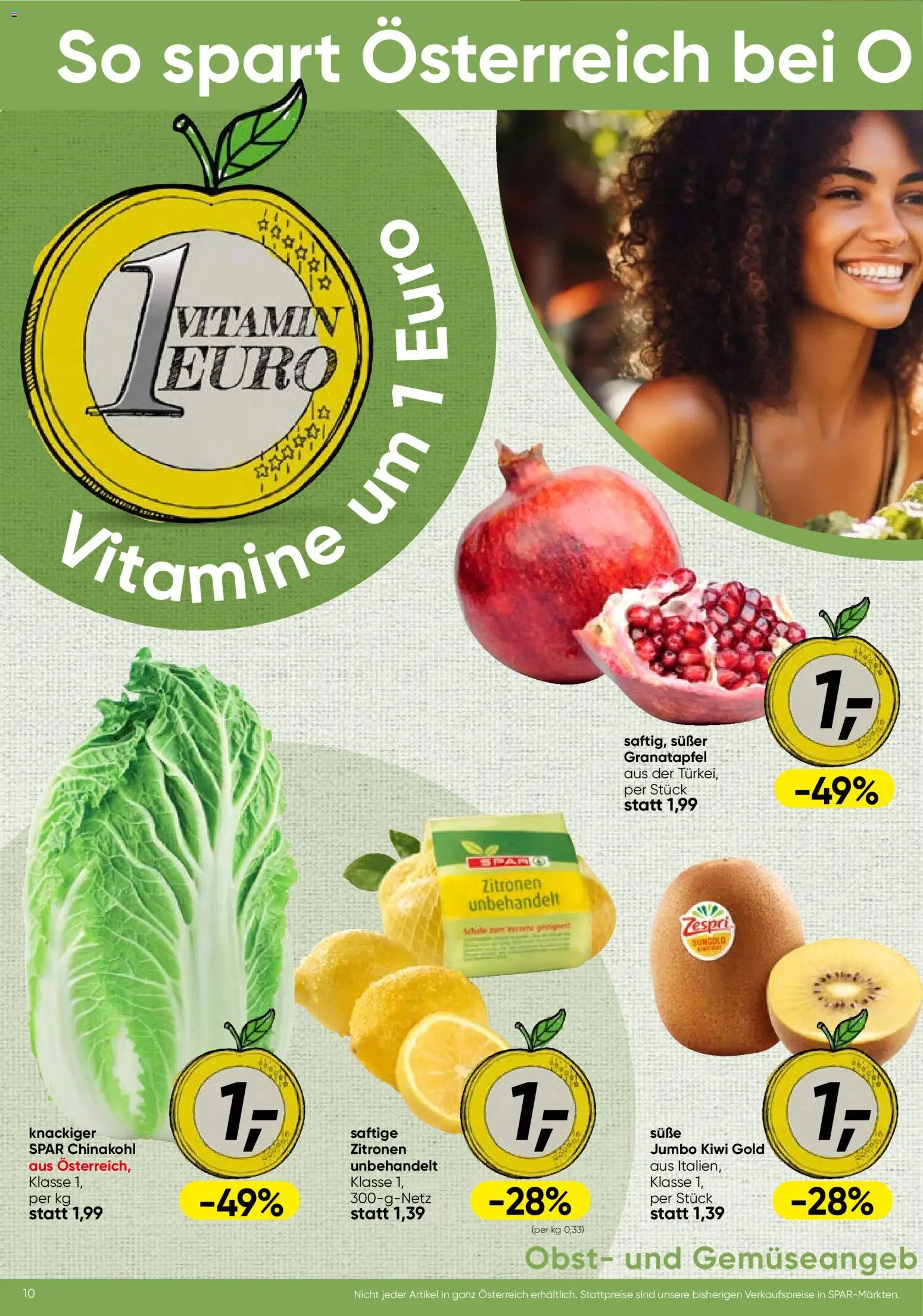 Spar Obst & Gemüse - Wien gültig ab 05.01.2026 | Seite: 1 | Produkte: Kiwi, Obst, Chinakohl