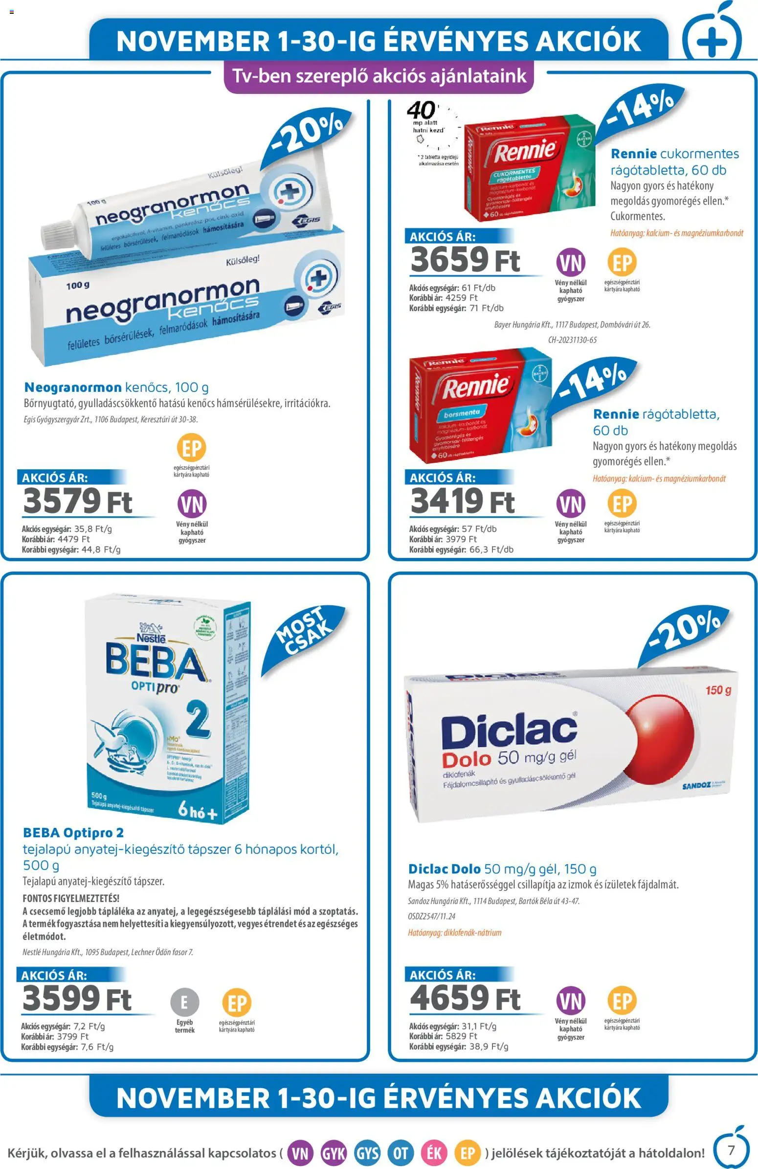 Alma Gyógyszertárak akciós ujság - amely érvényes a következő dátumtól: 01.11.2025 | Oldal: 7