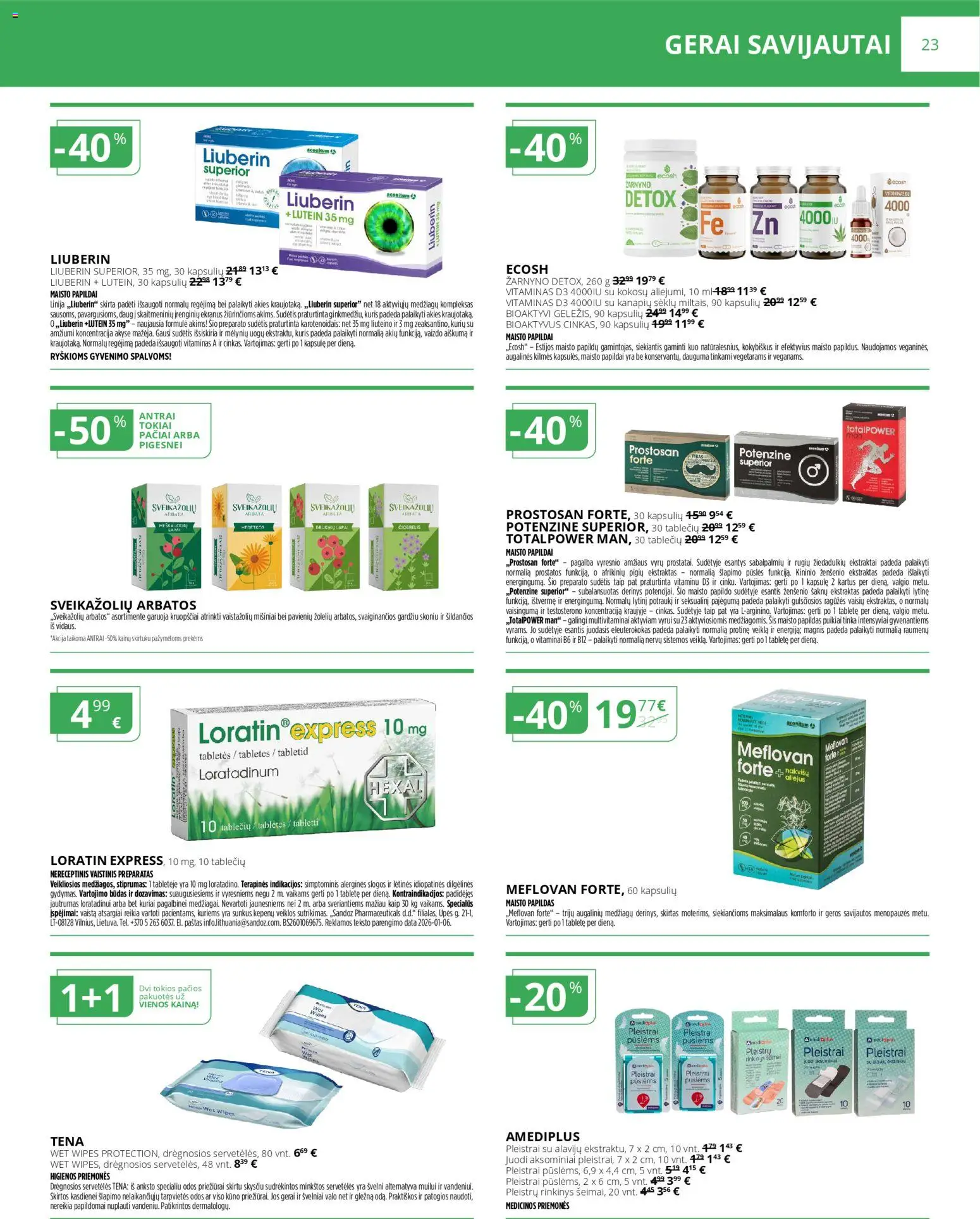 Norfa vaistinė akcijos nuo 01.02.2026 | Puslapis: 23 | Prekių: Vaizdo