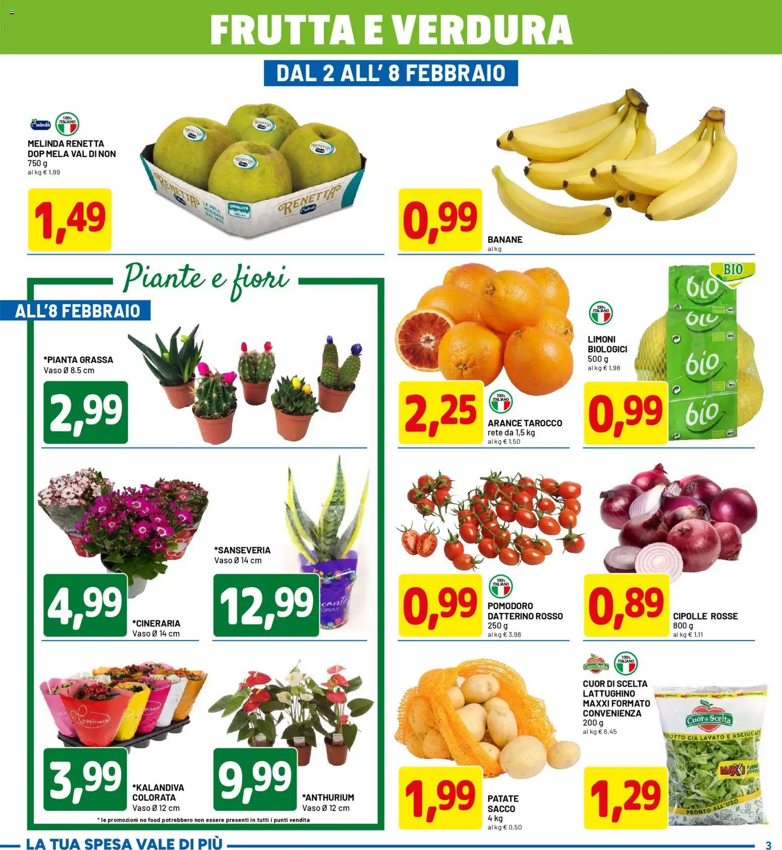 Volantino D Più del 26.01.2026 | Pagina: 3 | Prodotti: Arance, Banane, Frutta, Vaso