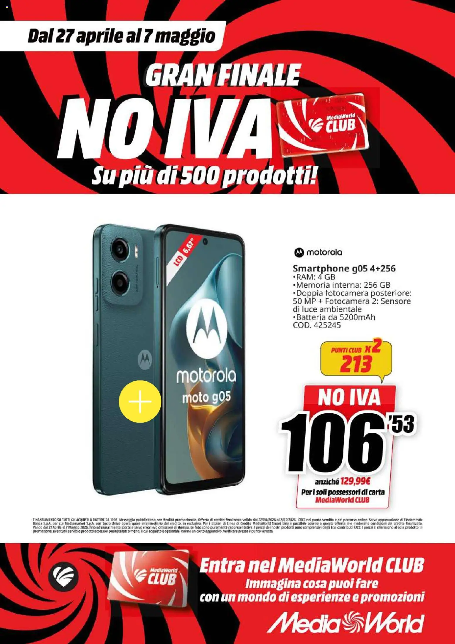 Volantino Media World del 27.04.2026 | Pagina: 44 | Prodotti: Smartphone, Fotocamera, Batteria