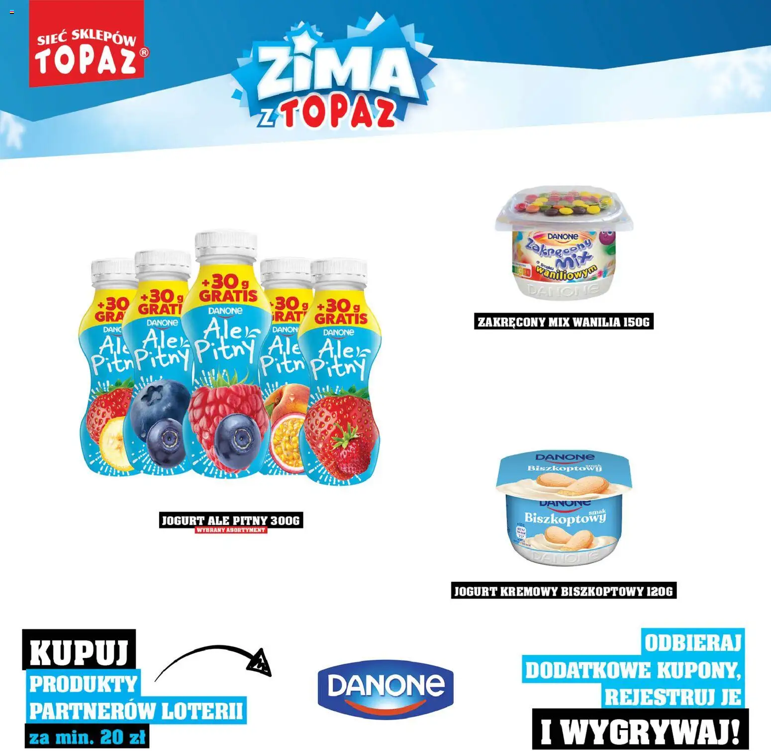 Topaz Gazetka - Katalog Produktów Objętych Loterią od 01.12.2025 | Strona: 22 | Produkty: Jogurt, Jogurt kremowy