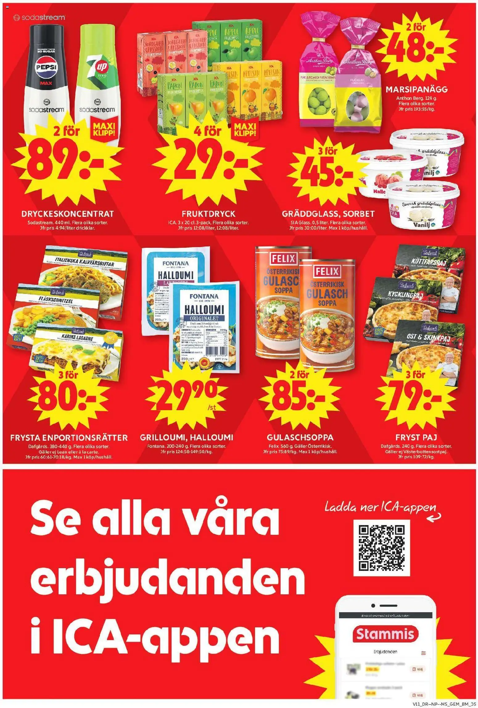 ICA Maxi reklamblad aktuell från 09.03.2026 | Sida: 5 | Produkter: Paj, Halloumi, Ost, Glass