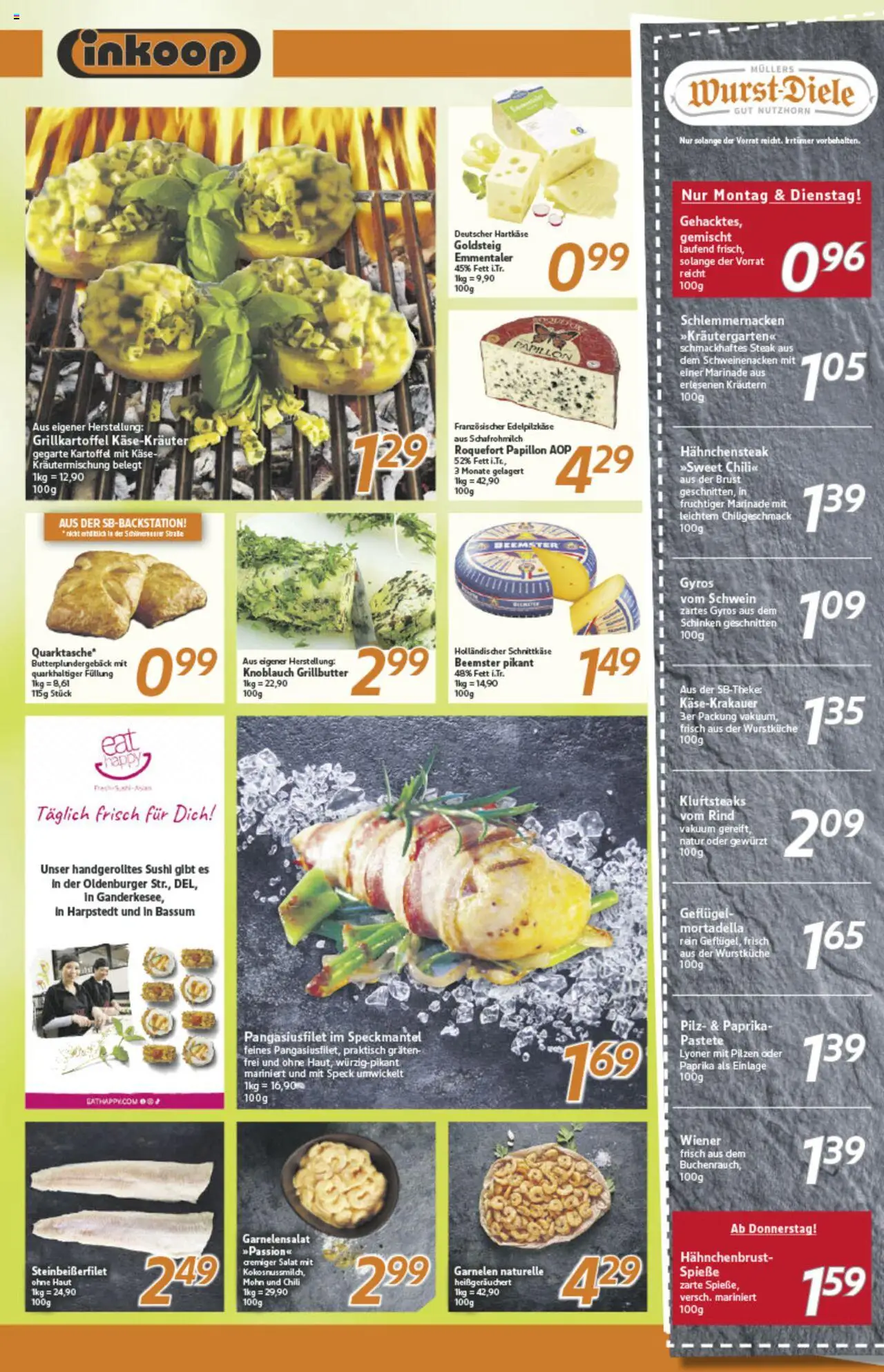 Inkoop Prospekt 	 - gültig ab dem 21.07.2025 | Seite: 4 | Produkte: Käse, Garnelen, Gyros, Salat