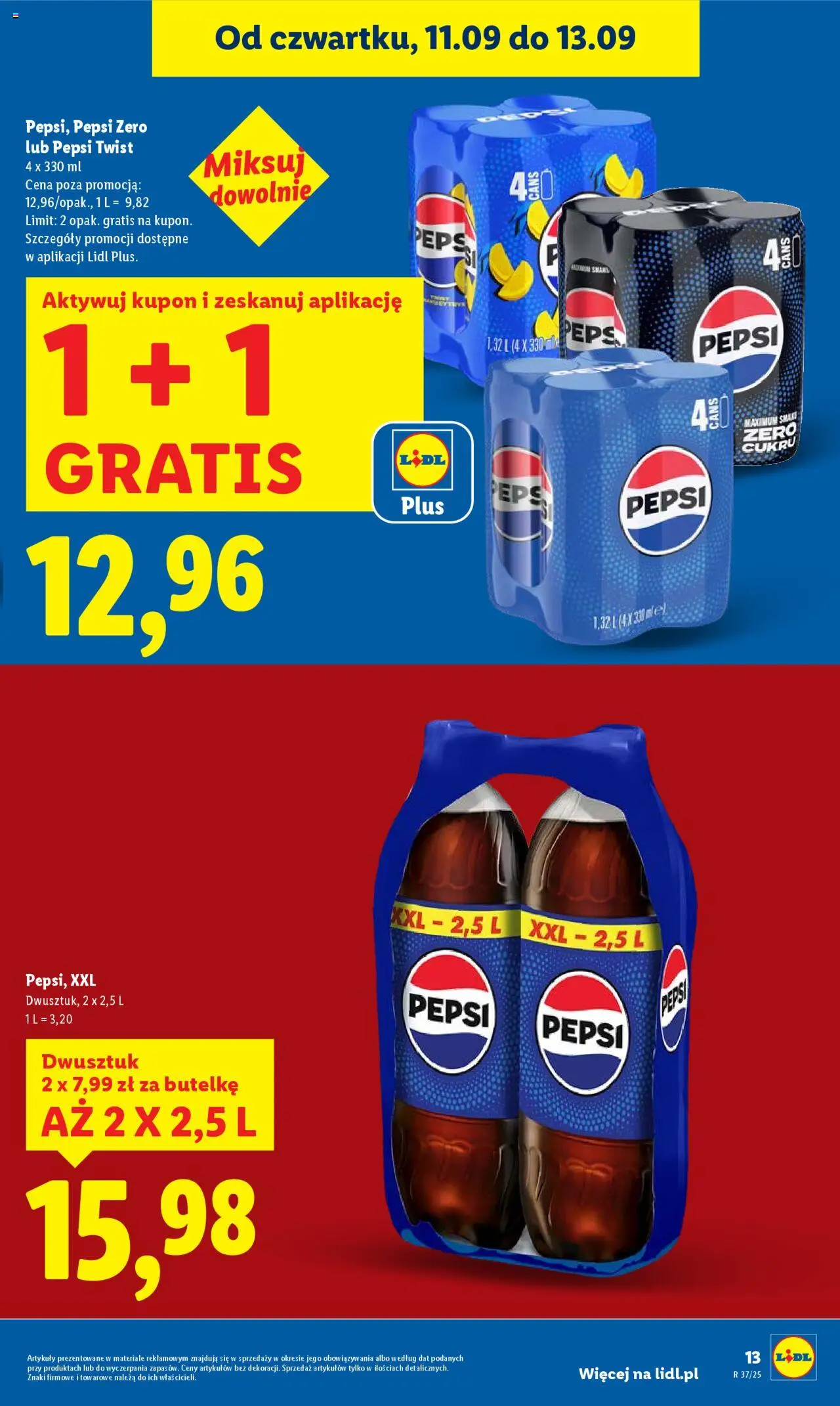 Lidl Gazetka od 11.09.2025 | Strona: 13 | Produkty: Pepsi