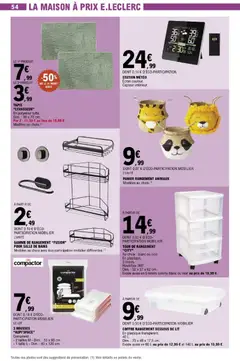 E.Leclerc - Prévisualisation de COFFRE RANGEMENT DESSOUS DE LIT, En plastique transparent. 40 L. Dim.: 70 x 48 x 17,5 cm. valide à partir de 02.12.2025 | Page: 54 | Produits: Station météo, Tiroirs, Panier, Tapis