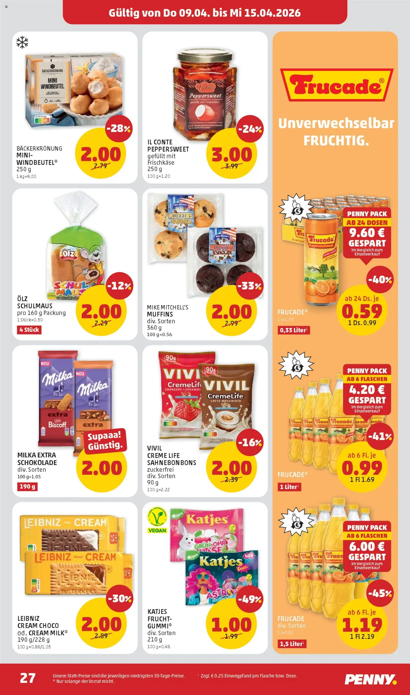 Penny Markt - Flugblatt gültig ab 09.04.2026 | Seite: 27 | Produkte: Creme, Schokolade