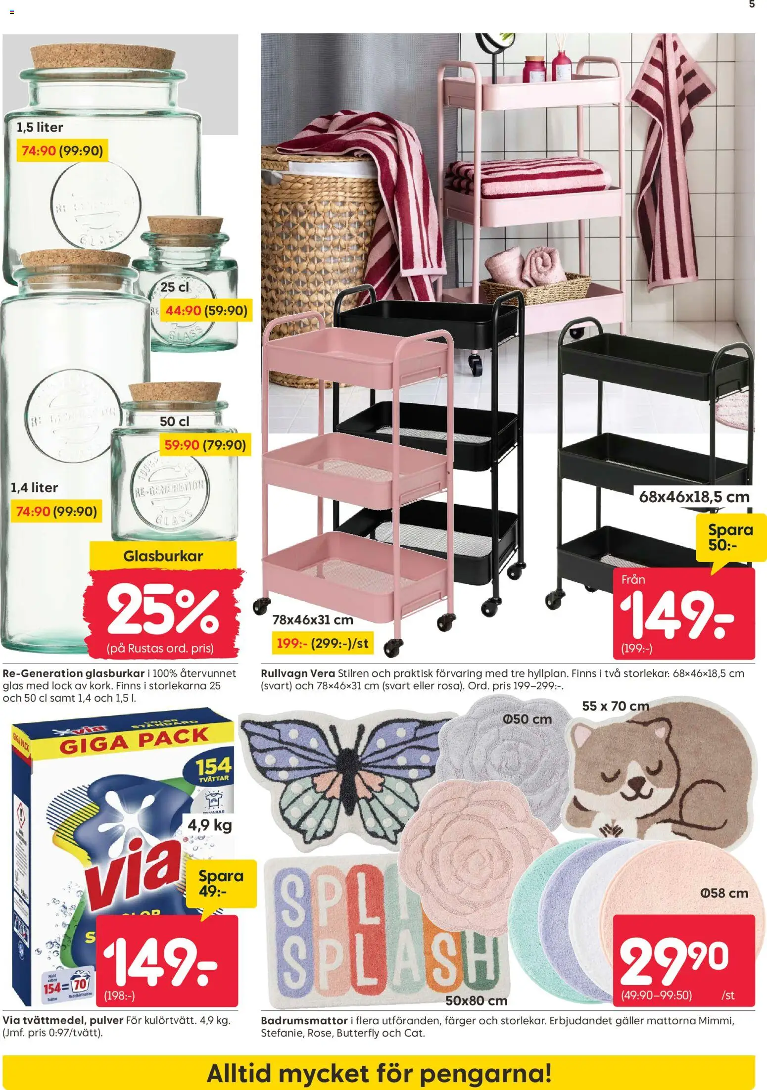 Rusta reklamblad aktuell från 05.01.2026 | Sida: 5 | Produkter: Galler, Glass