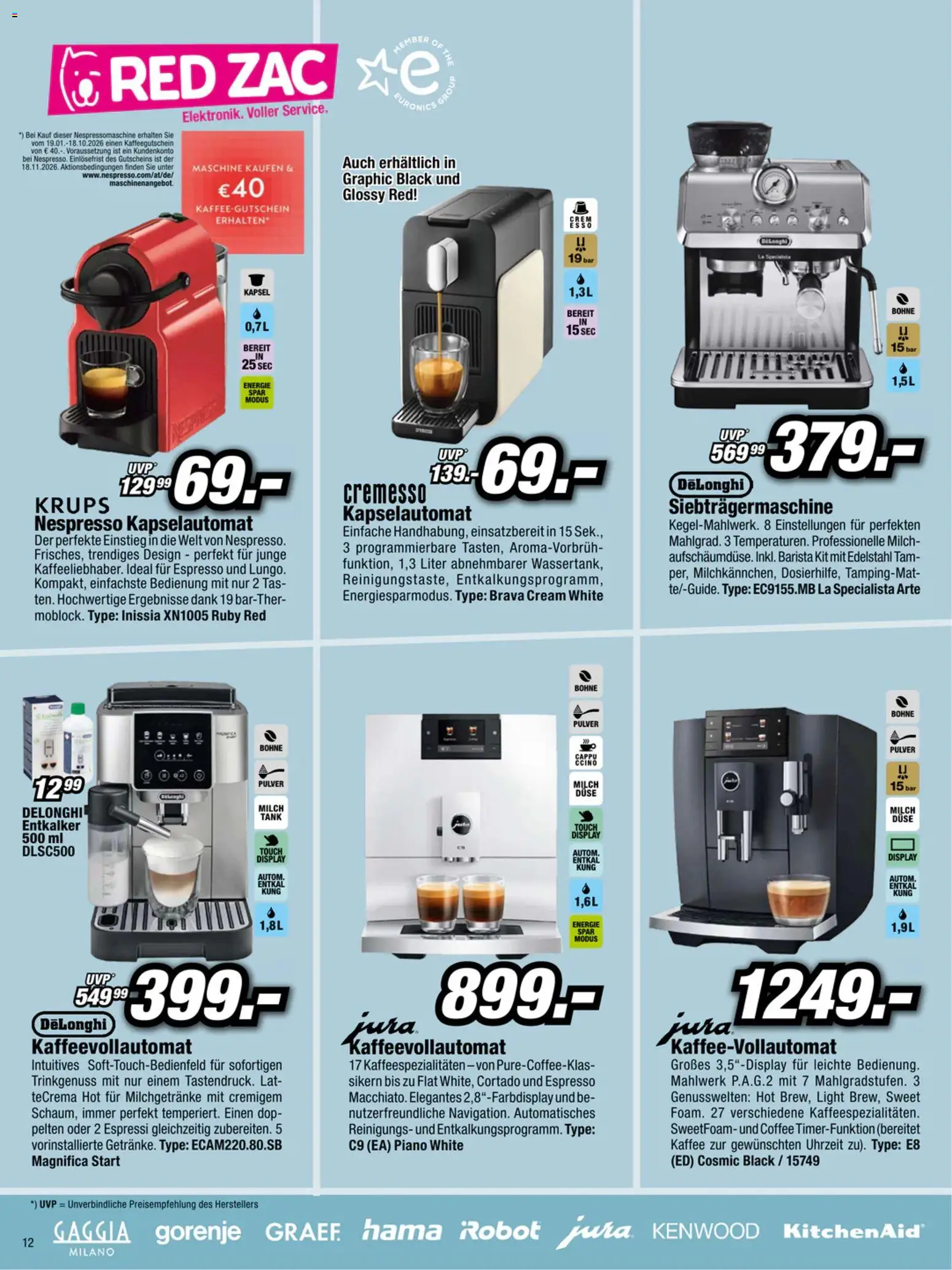 RED ZAC Flugblatt gültig ab 26.01.2026 | Seite: 12 | Produkte: Milch, Kaffee