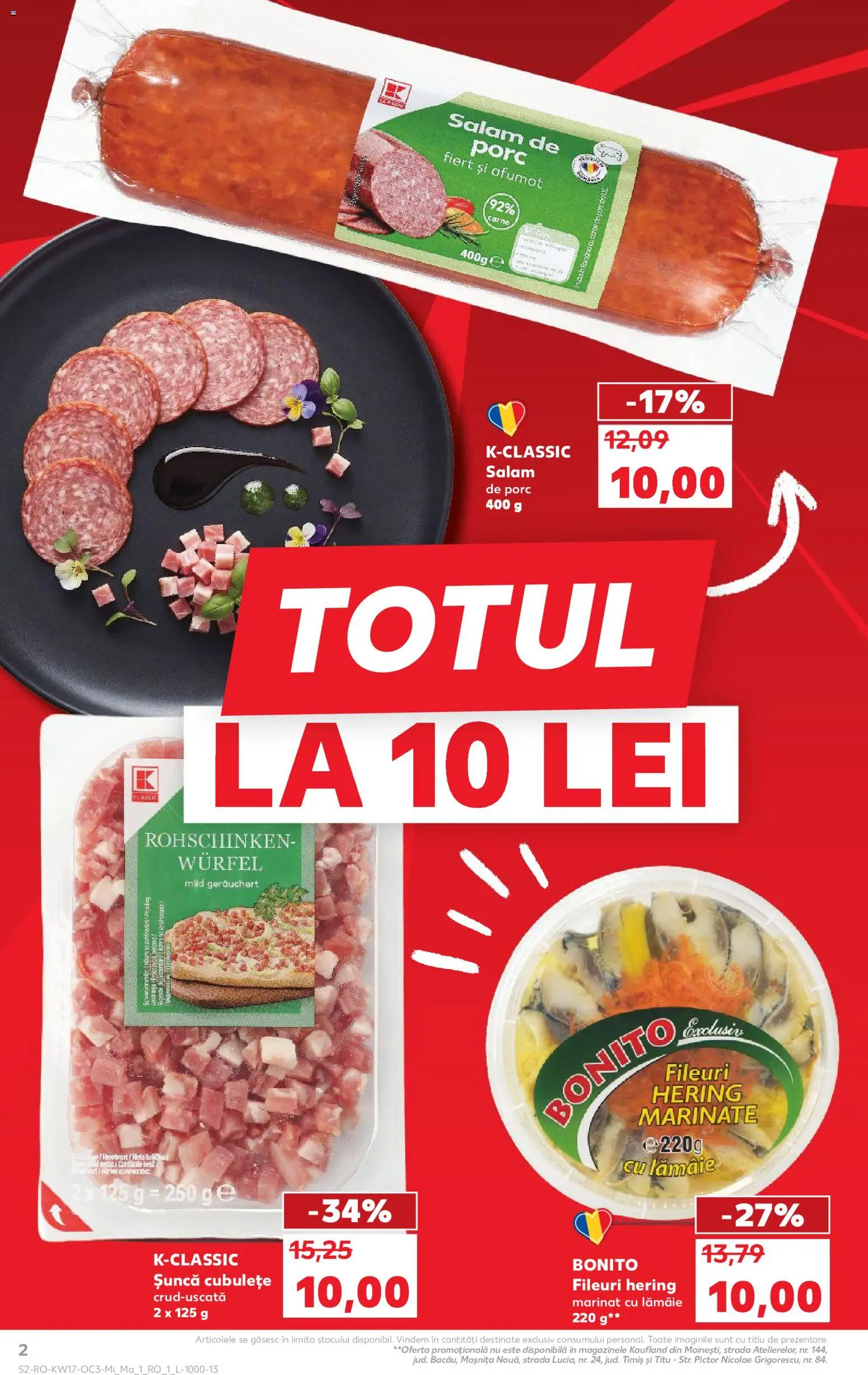 Kaufland RO akciós ujság - amely érvényes a következő dátumtól: 22.04.2026 | Oldal: 2 | Termékek: Hering