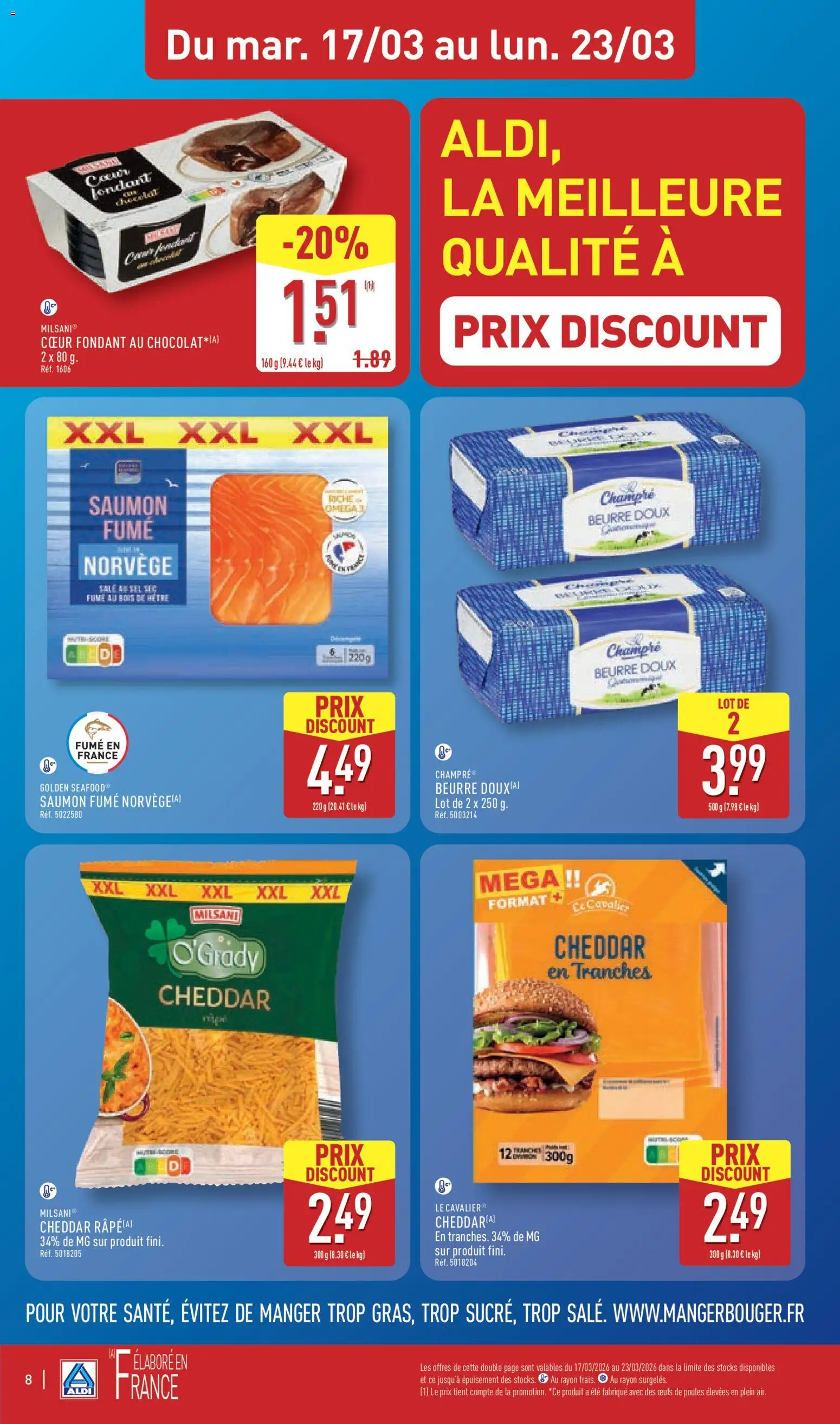 {H1} | Page: 10 | Produits: Beurre, Œufs, Cheddar, Saumon