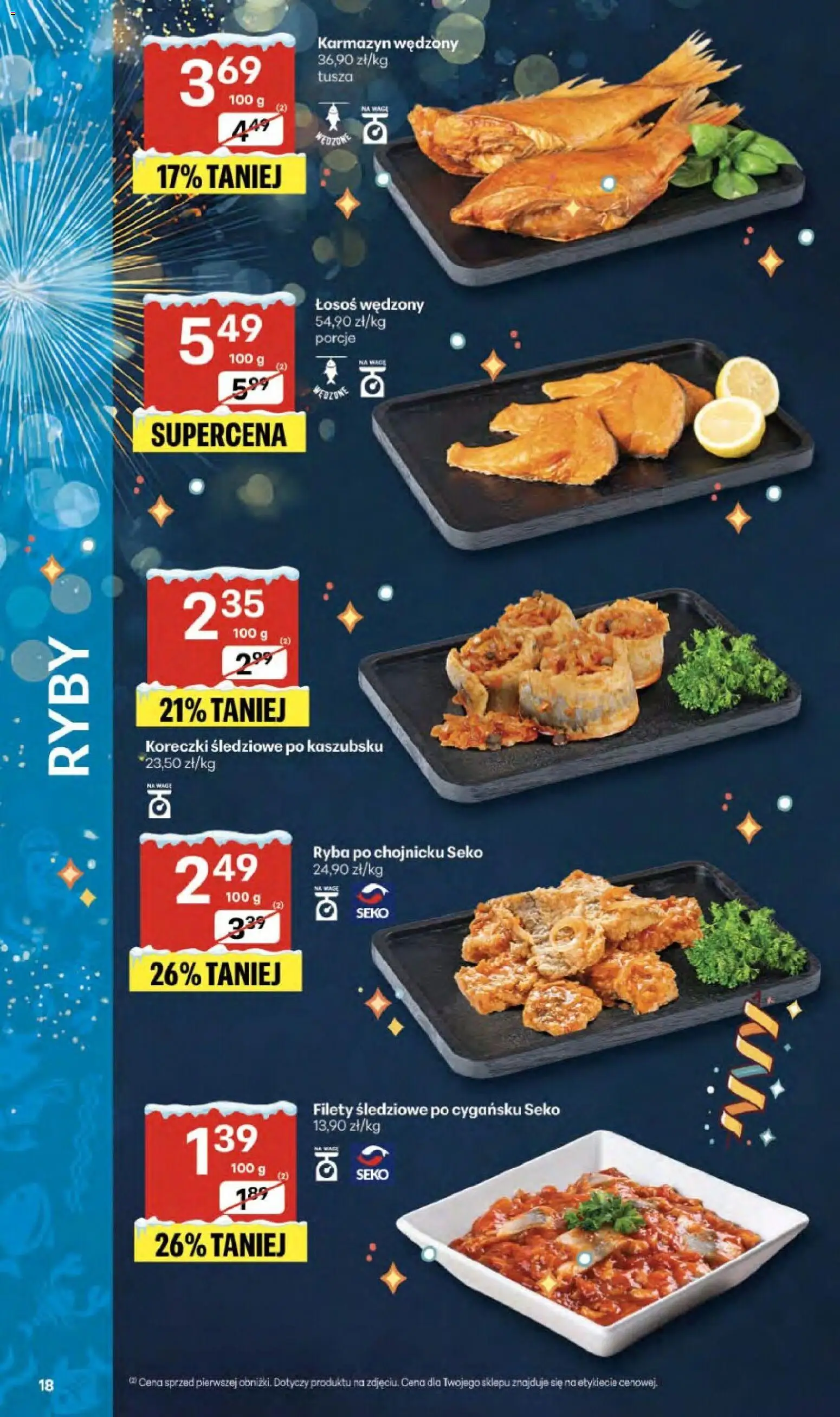 Delikatesy Centrum Gazetka - Sklepy Własne od 29.12.2025 | Strona: 18 | Produkty: Łosoś wędzony, Łosoś, Ryby, Ryba