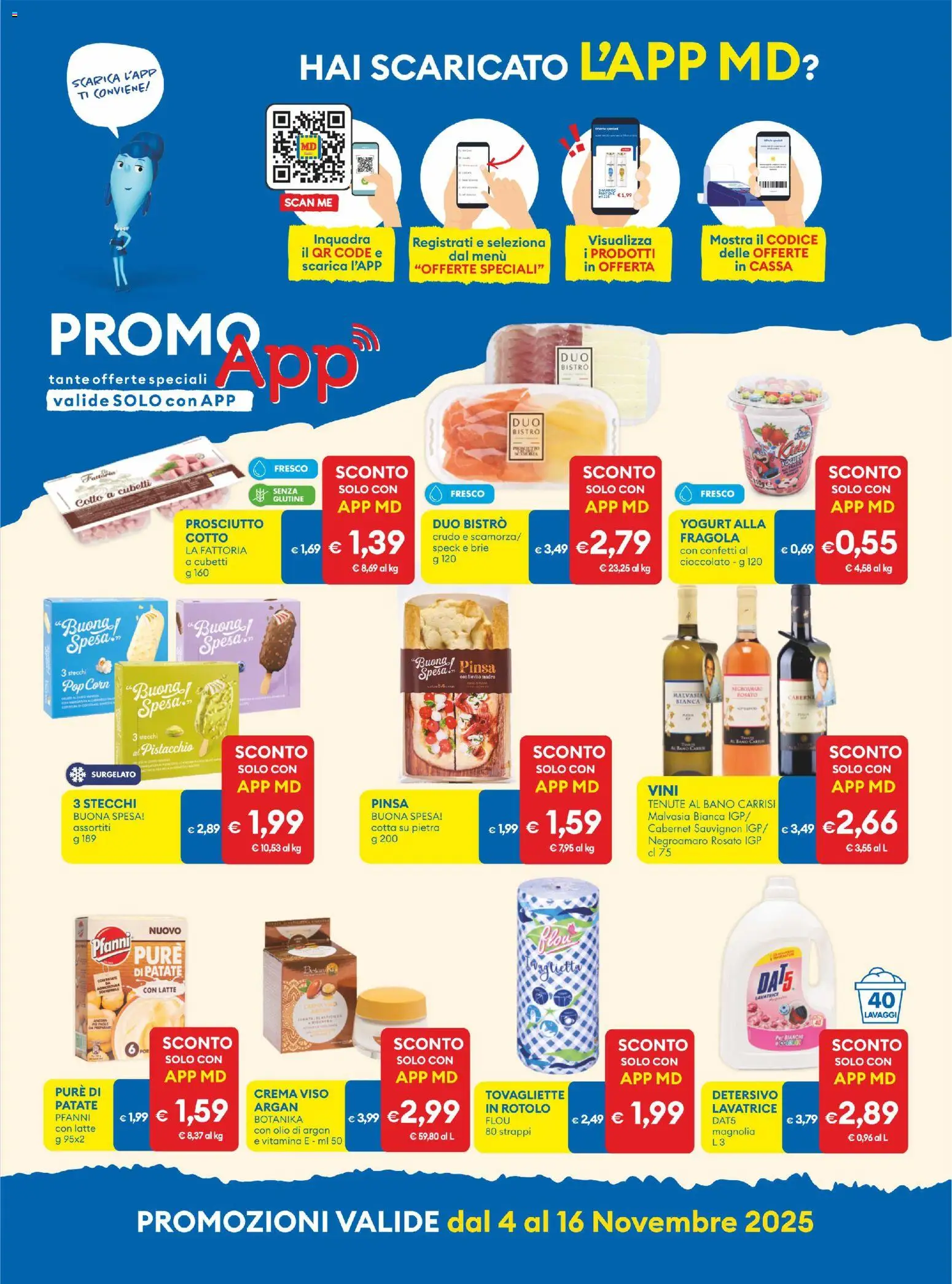 Volantino MD Discount del 04.11.2025 | Pagina: 17 | Prodotti: Cioccolato, Latte, Prosciutto, Pop corn