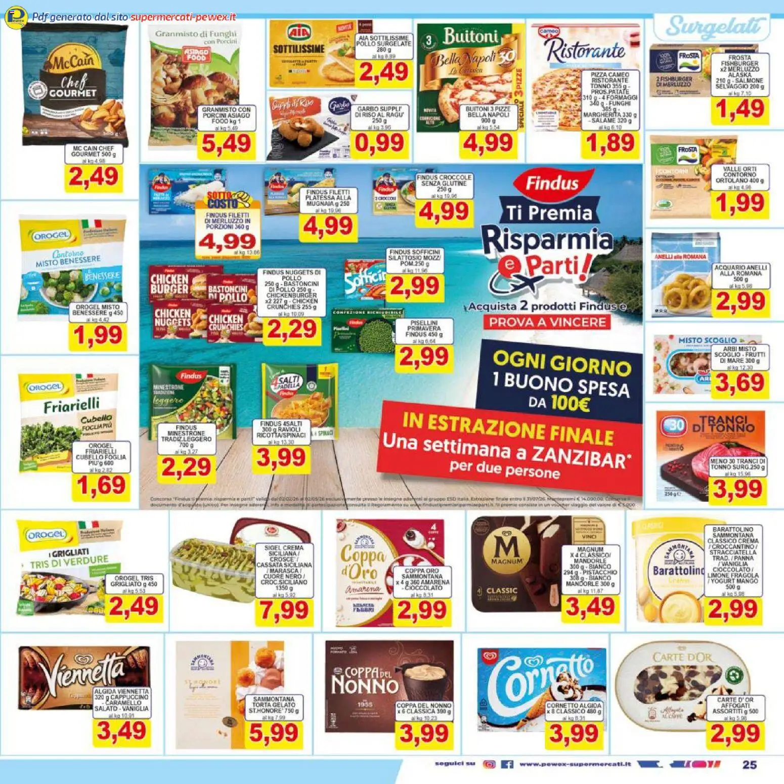 Volantino Pewex del 17.03.2026 | Pagina: 25 | Prodotti: Gelato, Torta, Padella, Amarena