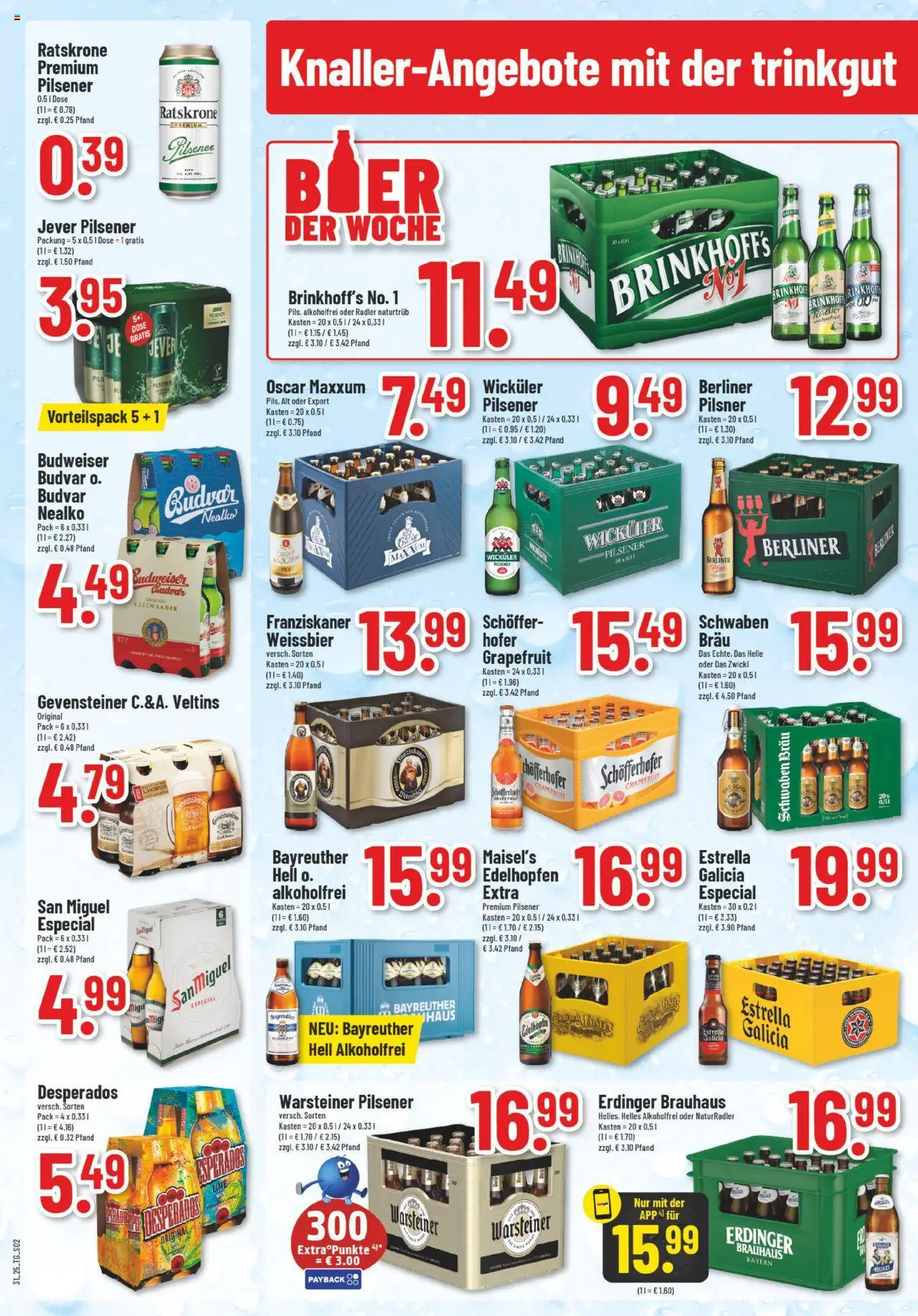 Trinkgut Prospekt - gültig ab dem 28.07.2025 | Seite: 2 | Produkte: Franziskaner, Erdinger, Desperados, Budweiser