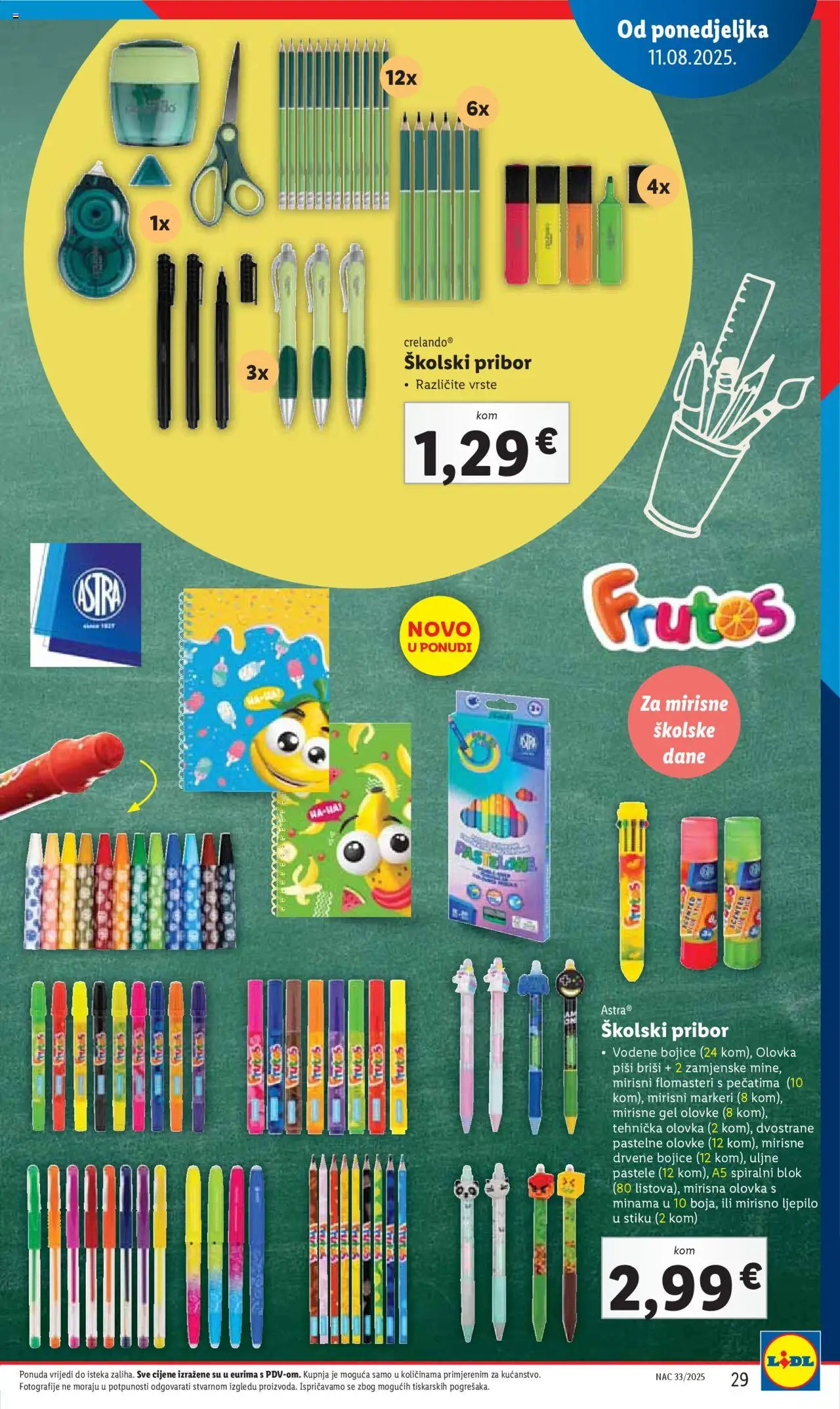 Lidl katalog | vrijedi od 31.07.2025 | Stranica: 29 | Proizvodi: Ljepilo, Drvene bojice, Flomasteri