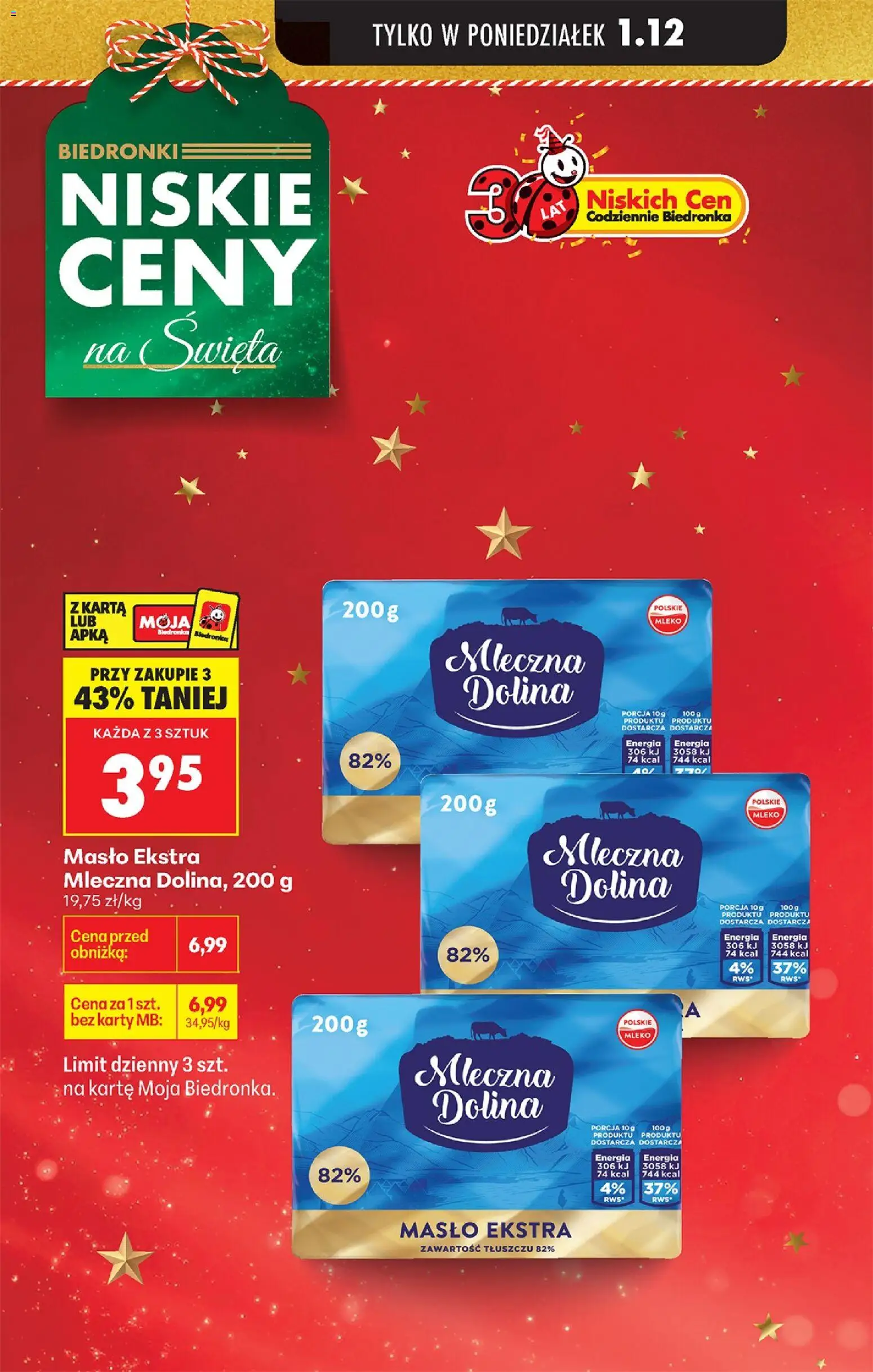 Biedronka gazetka od 01.12.2025 | Strona: 5 | Produkty: Karta, Mleko, Masło