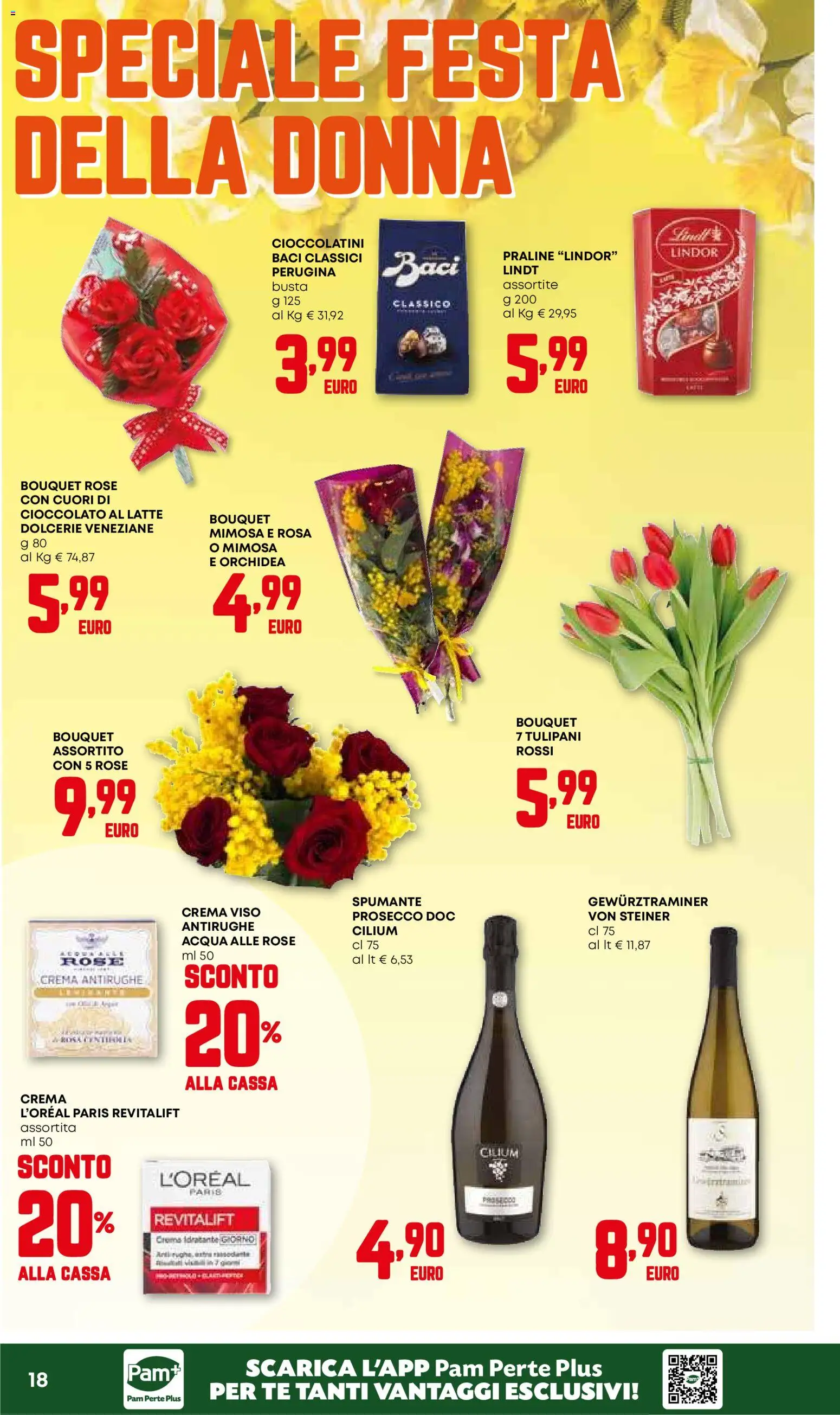 Volantino PAM del 26.02.2026 | Pagina: 18 | Prodotti: Cioccolato, Tè, Prosecco, Latte